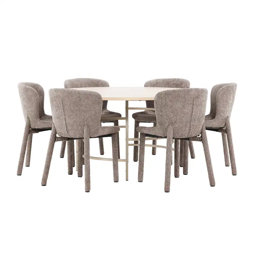 Spisegruppe Venture Home Copenhagen Ø140 cm med 6st Astoria Spisestoler