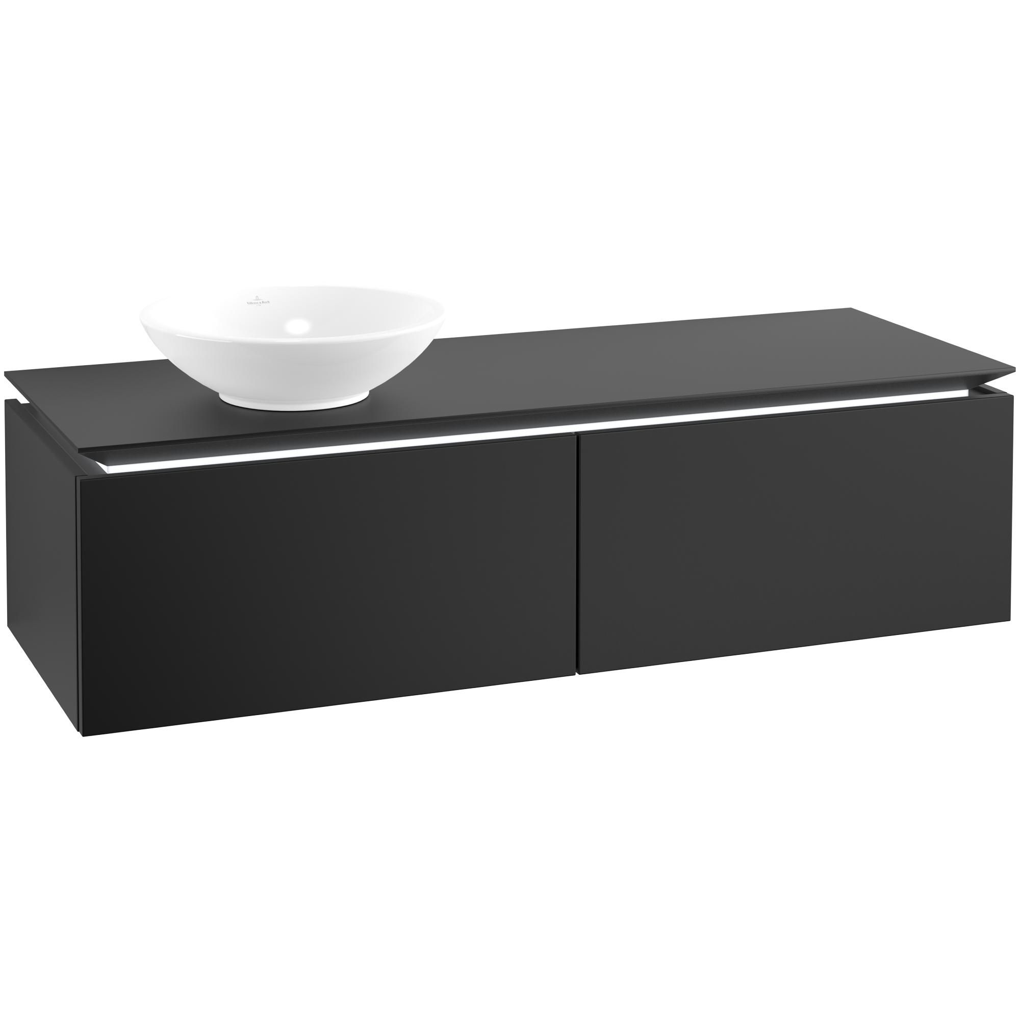 Tvättställsskåp Villeroy & Boch Legato Kompakt 1400 med 2 Lådor för Ocentrerat Ytmonterat Tvättställ