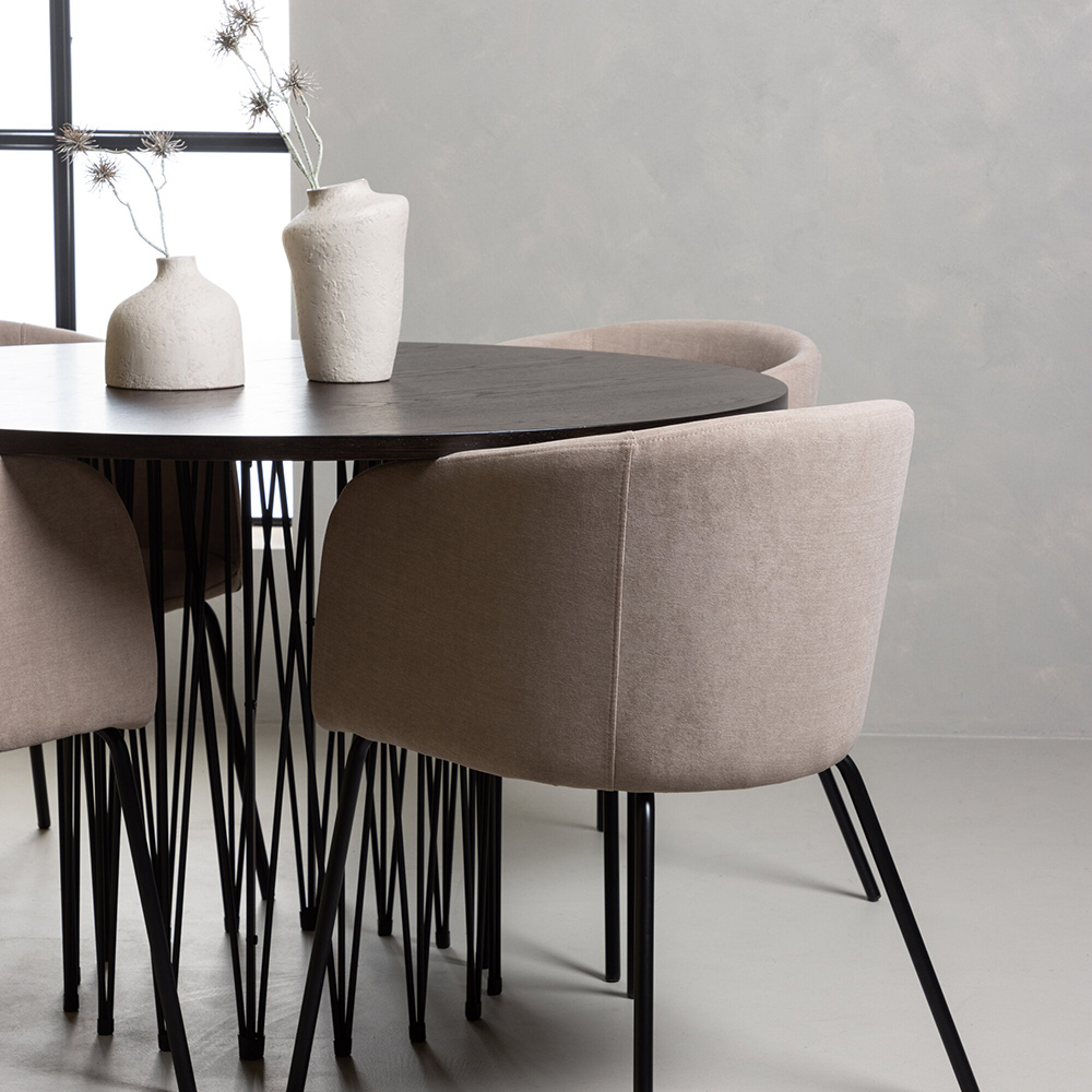 Spisegruppe Venture Home Stone Ø120 cm med 4 Berit Stoler