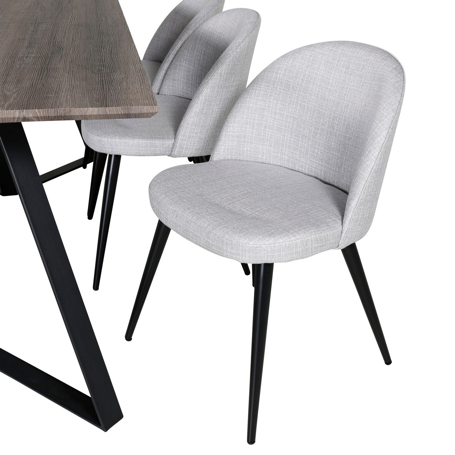 Spisegruppe Venture Home Madde med 6 Valentina Stoler Polyester