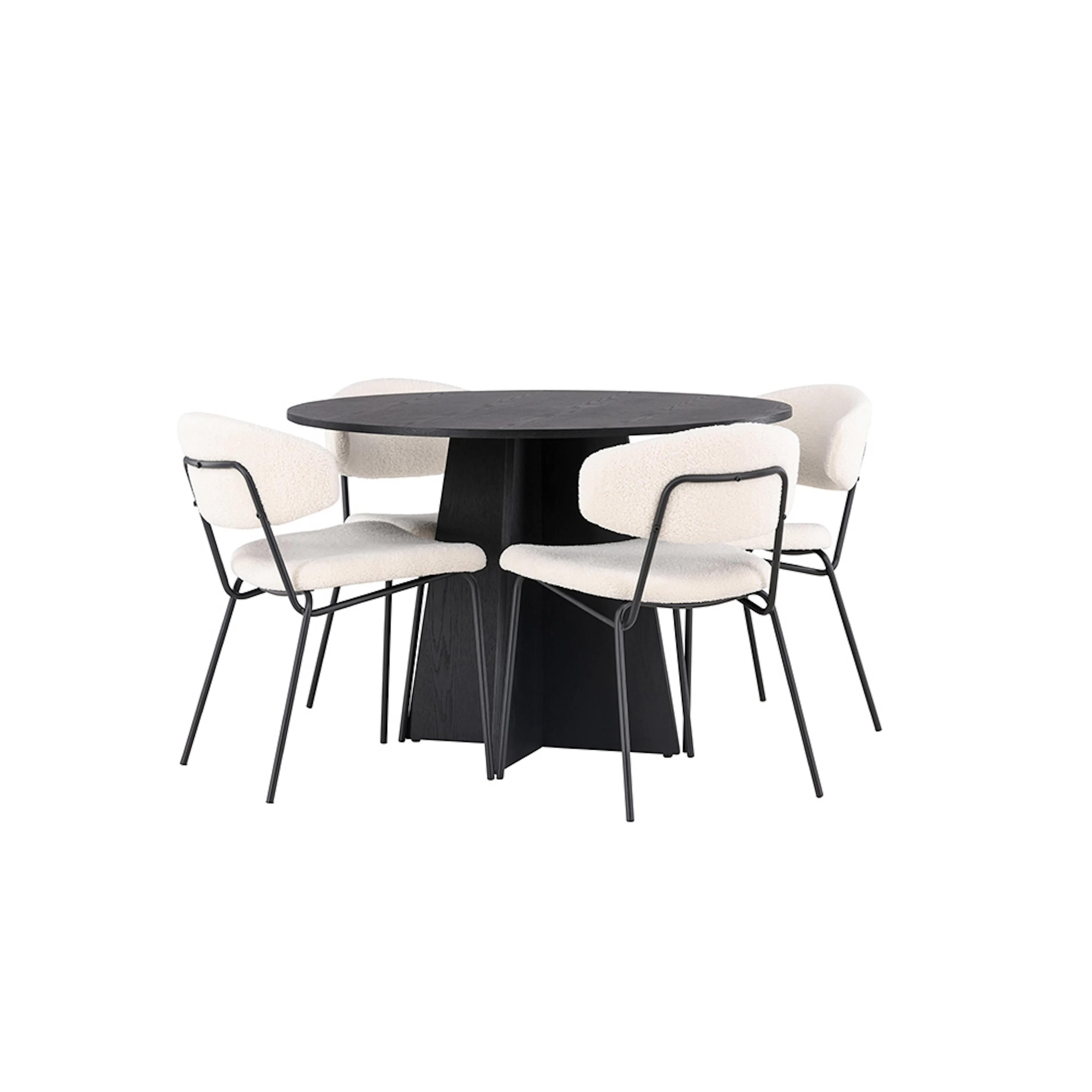 Spisegruppe Venture Home Bootcut Ø110 cm med 4 Chico Stoler
