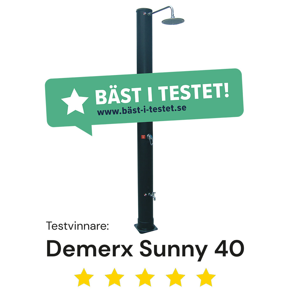 Utedusch Demerx Sunny 40 Soluppvärmd Trädgårdsdusch med Takdusch