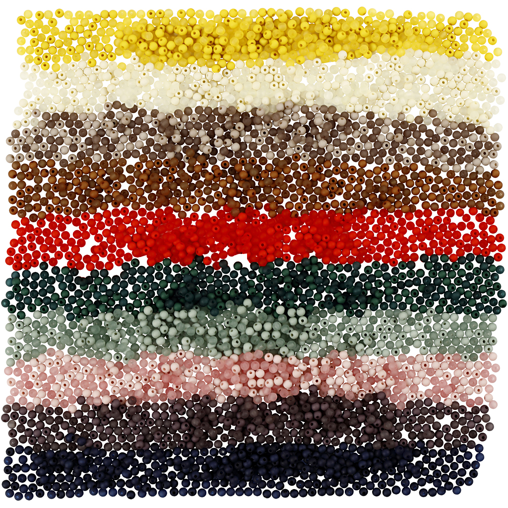 Plastperler Creativ Company Ass Farger D6 mm Hullstr 1,5 mm 10x40 g/1 Pk