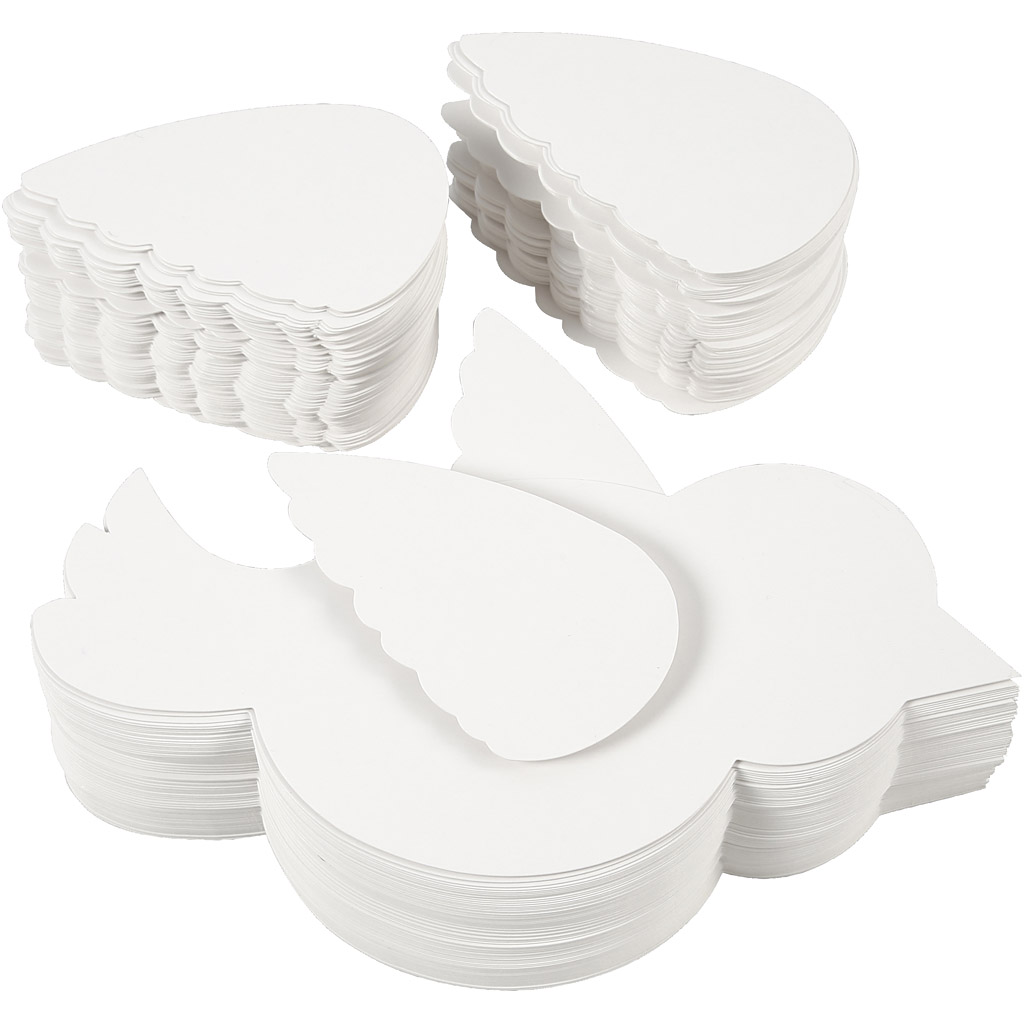 Pappfigur Creativ Company Fugler Hvit L25 cm 400 g 100 Sett/1 Pk