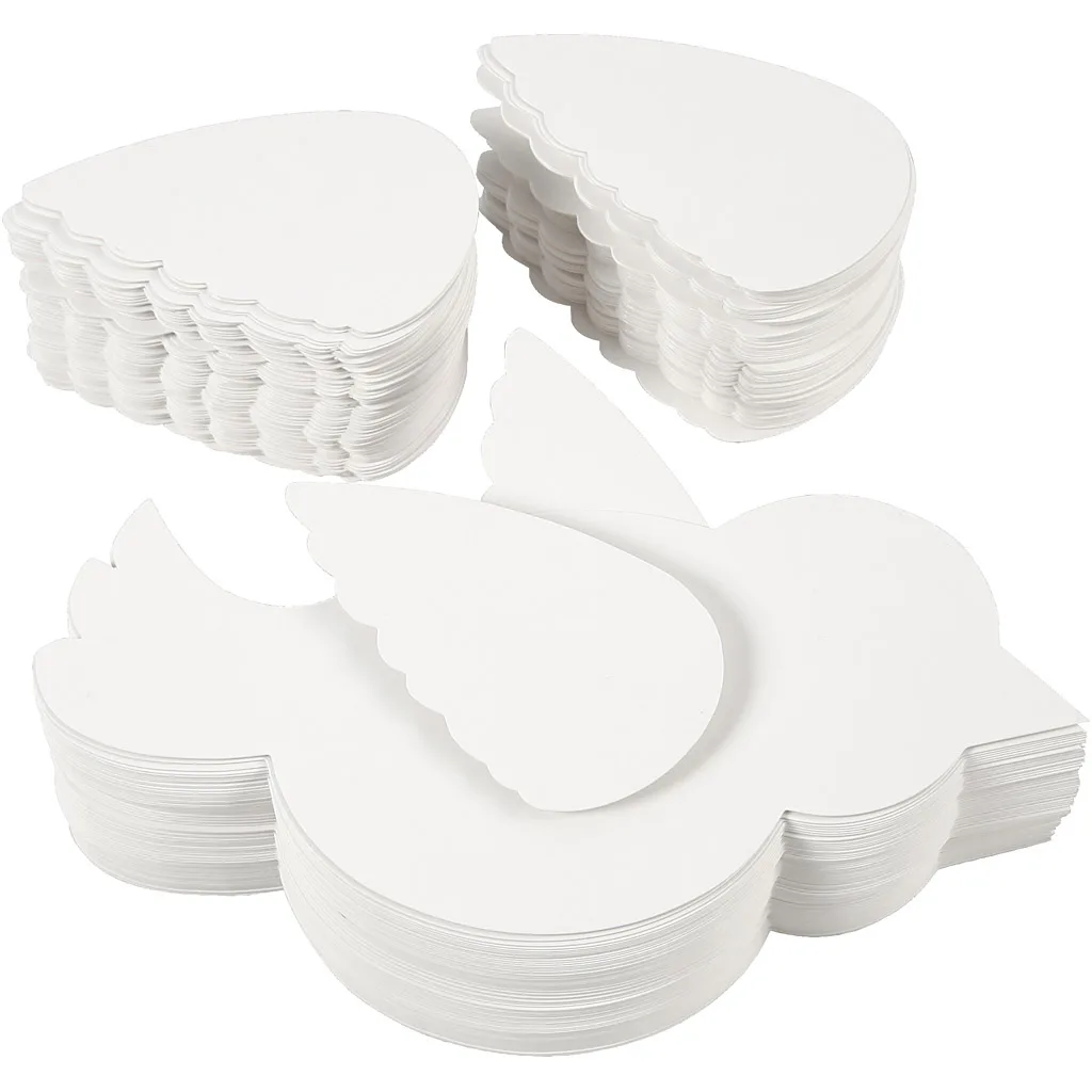 Pappfigur Creativ Company Fugler Hvit L25 cm 400 g 100 Sett/1 Pk