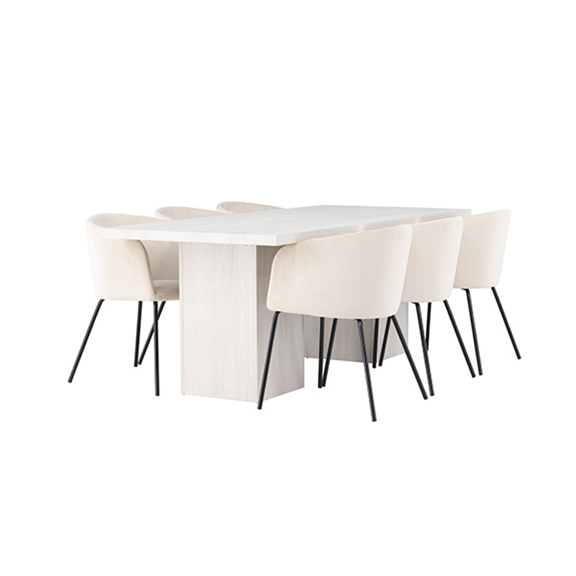 Spisegruppe Venture Home Olga med 6 stk Berit Stoler