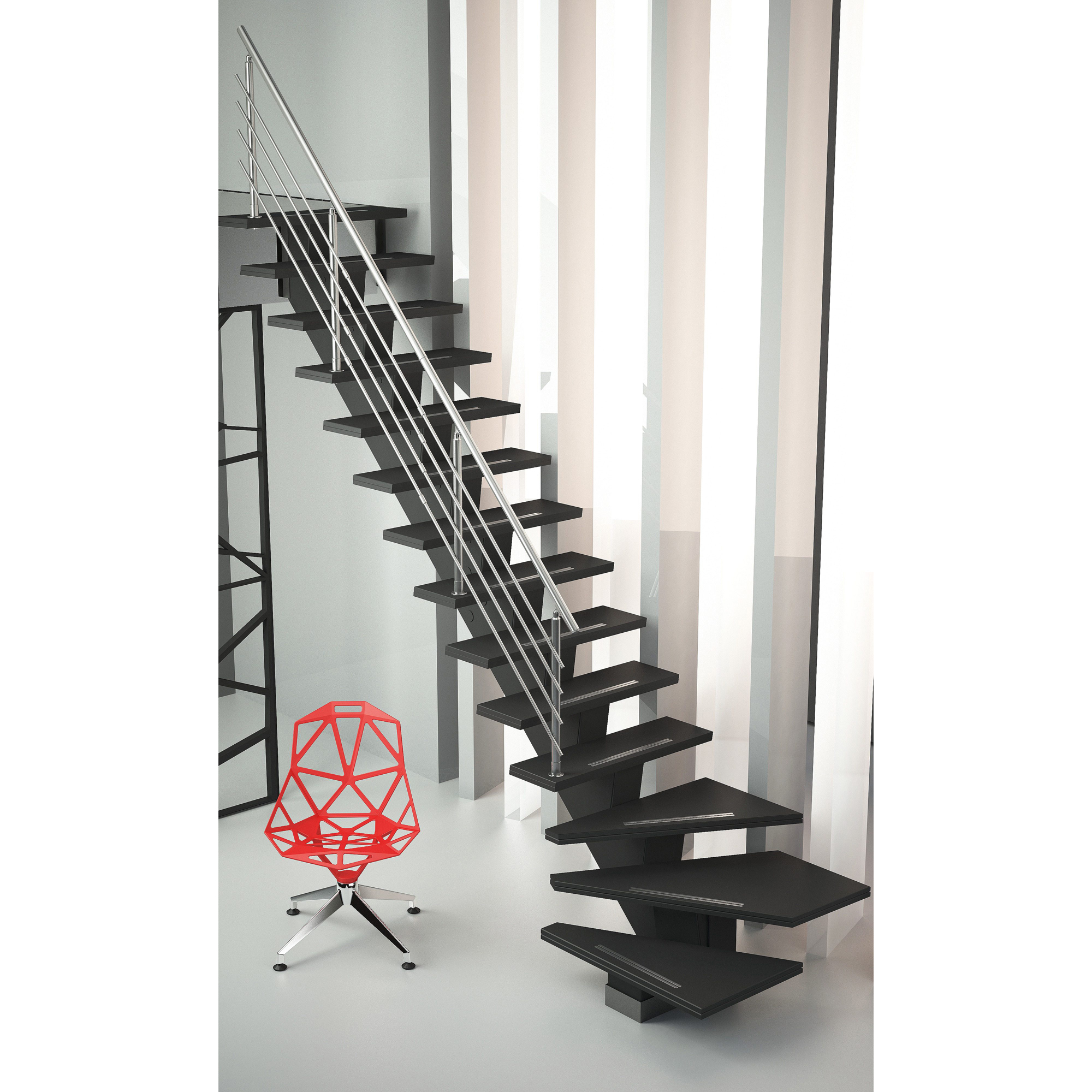Plassbesparende Trapp Byggera Gomera L-form Design 1