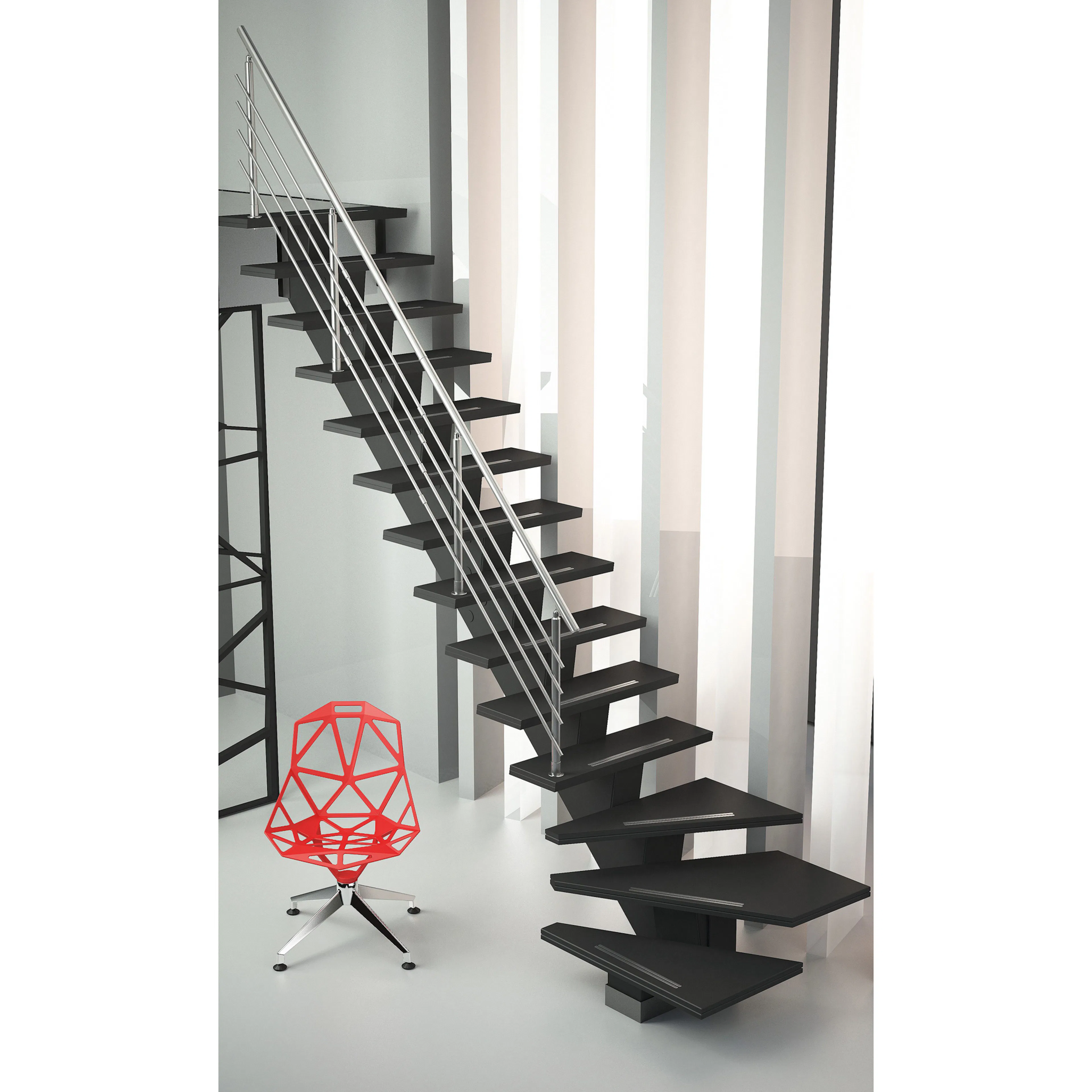 Plassbesparende Trapp Byggera Gomera L-form Design 1