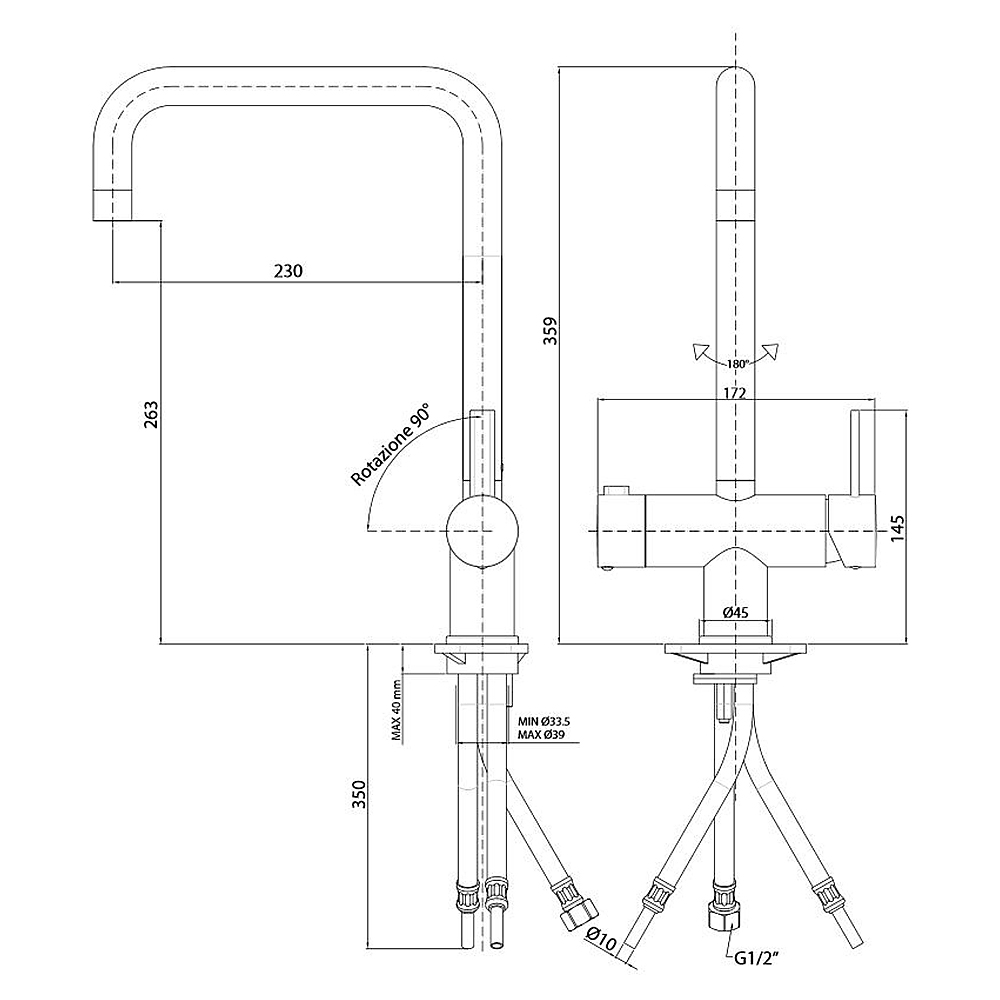 Kjøkkenbatteri Tapwell Stick SK New L-Tut