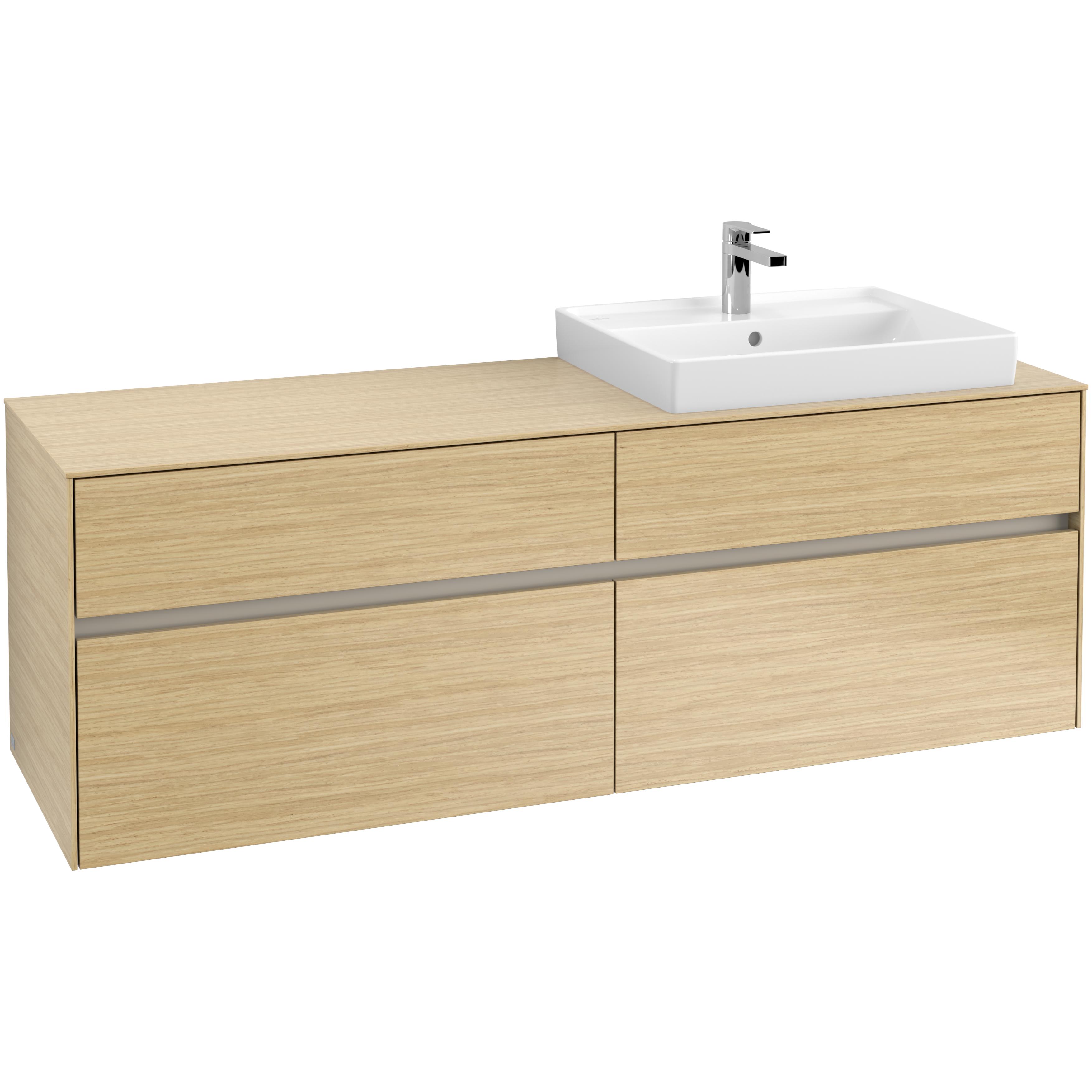 Tvättställsskåp Villeroy & Boch Collaro 160 cm med 4 Lådor för Ovanpåliggande Tvättställ | badrum - badrumsmobler - tvattstallsskap-och-kommod | KakelKungen