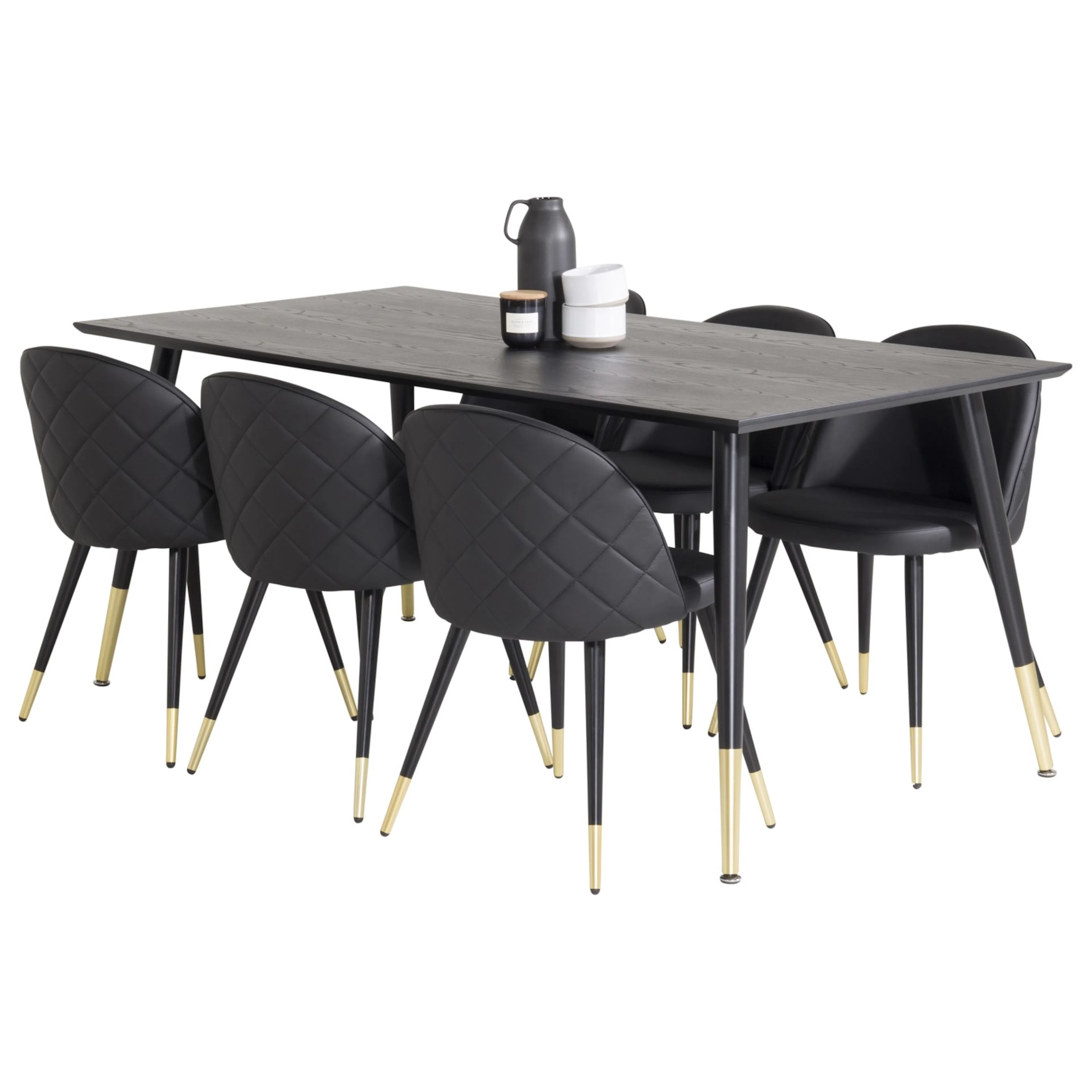 Spisegruppe Venture Home Dipp med 6 Velvet Stoler