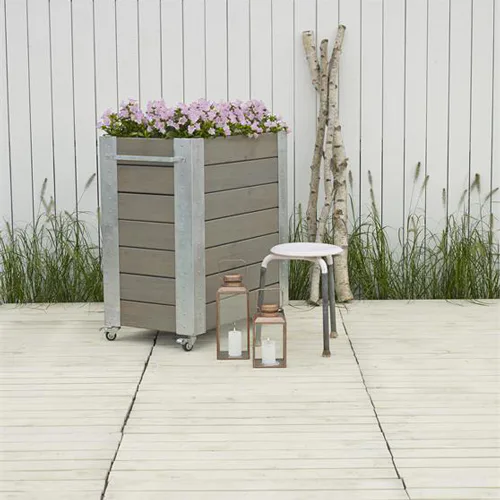 Blomsterkasse PLUS Cubic Gråbrun 87x50x95 cm