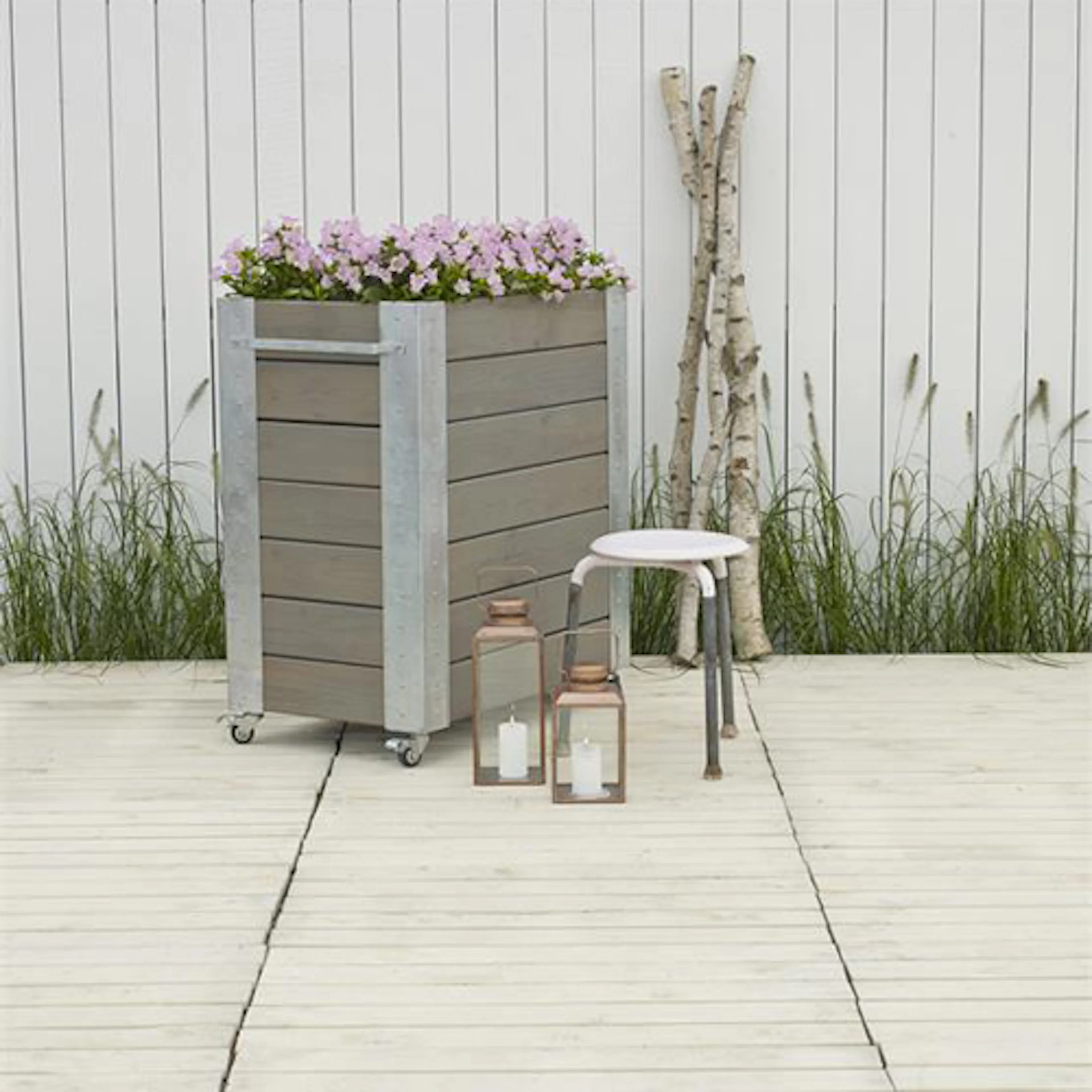 Blomsterkasse PLUS Cubic Gråbrun 87x50x95 cm