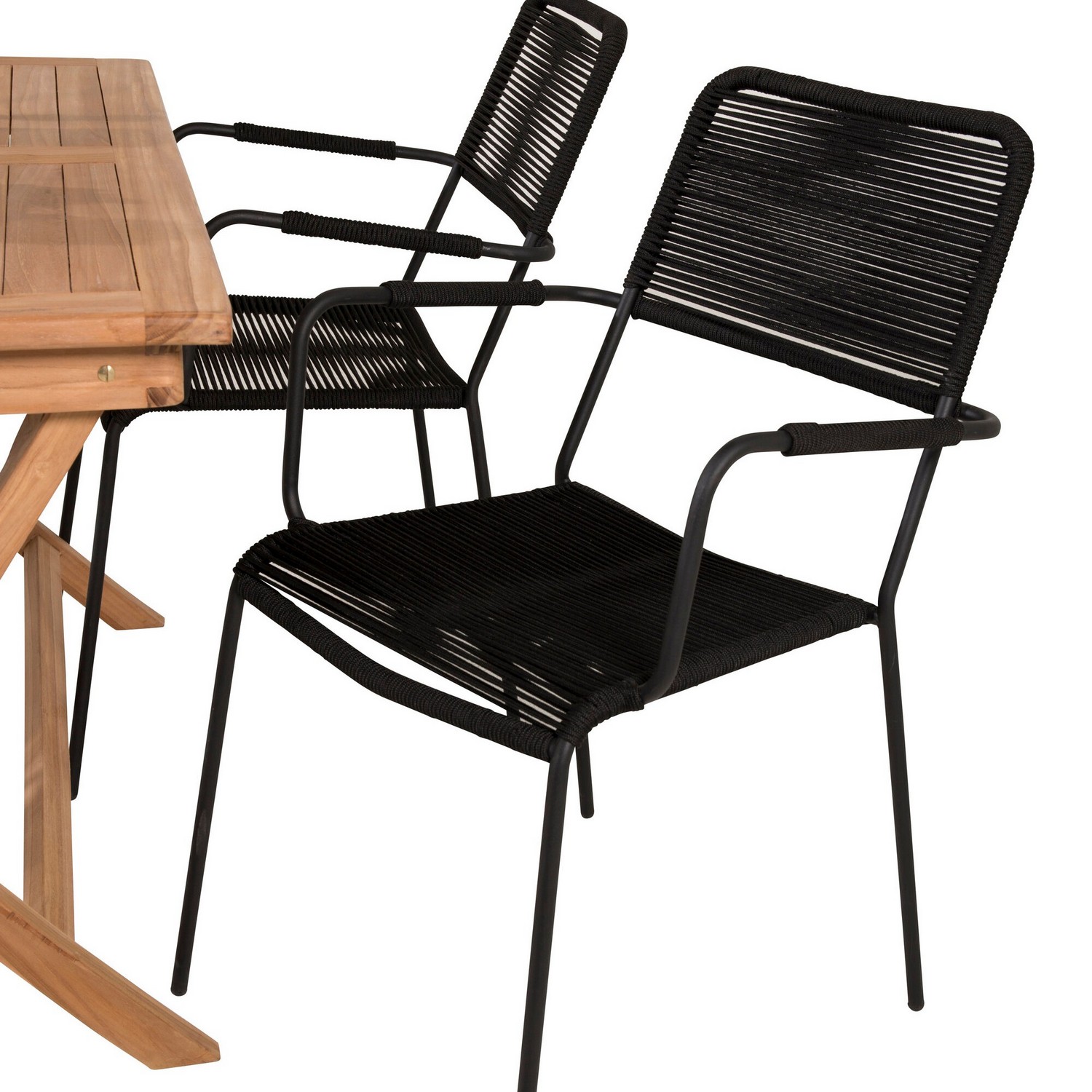Spisegruppe Venture Home Kenya 120x70 Teak med 4 Lindos Lenestoler