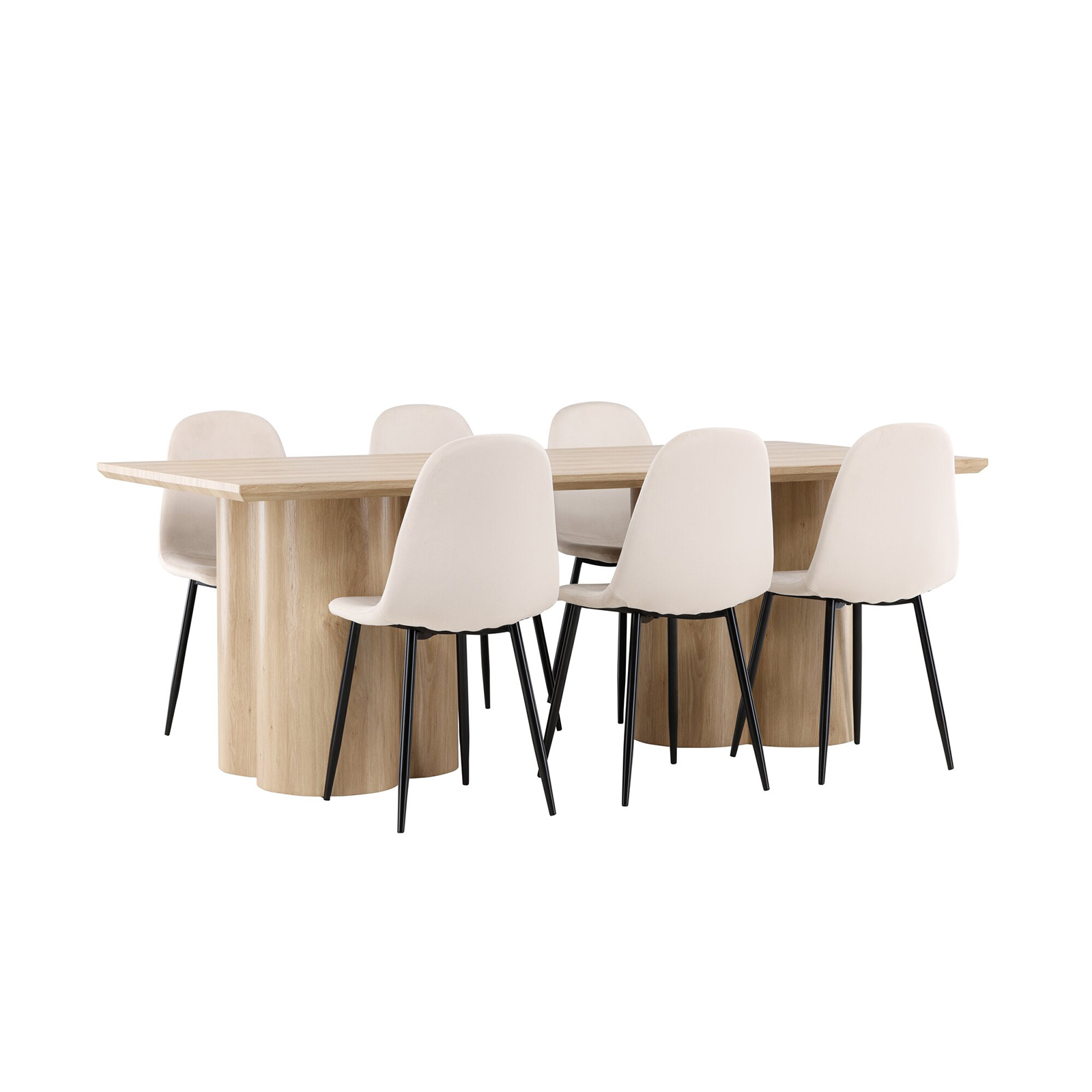 Spisegruppe Venture Home Olivia 210 med 6 stk Polar Stoler Fløyel