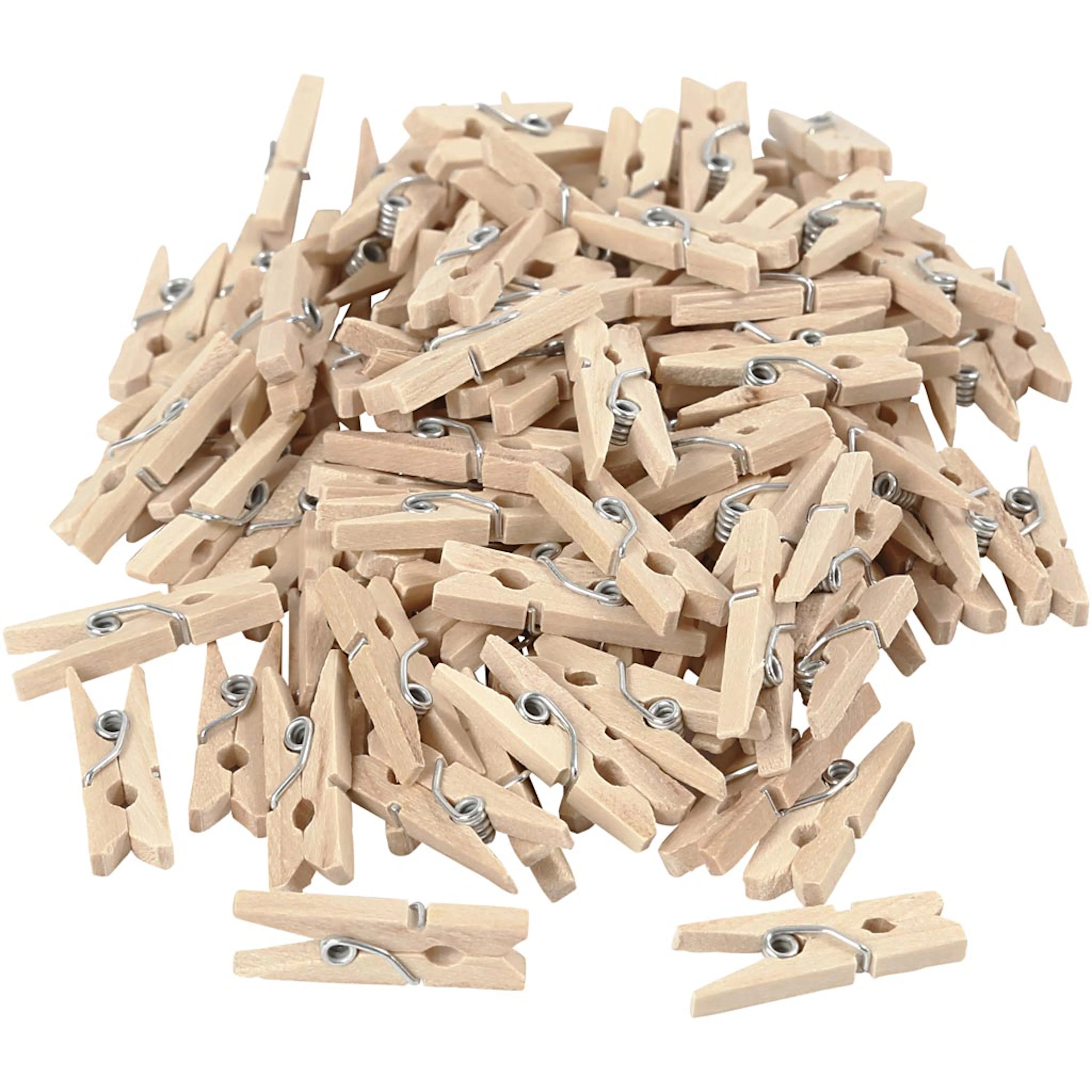 Klädnypor, L: 25 mm, B: 3 mm, 100 st./ 1 förp. Lengde: 25 mm, 100 st