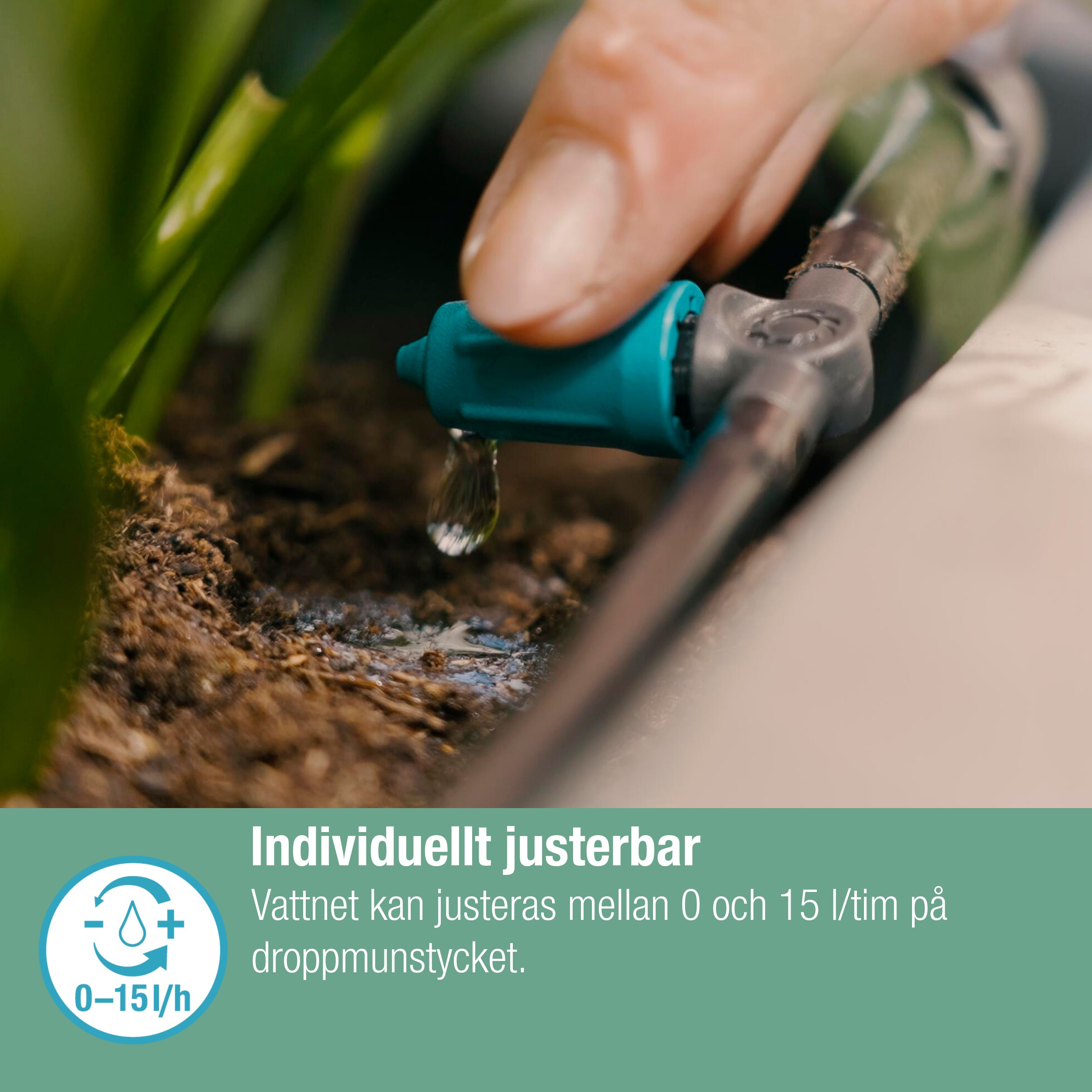 Dryppfordeler Gardena Micro-Drip Inline Justerbar