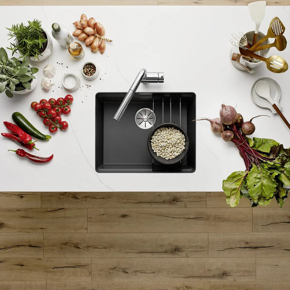 BLANCO ETAGON 500-U SILGRANIT® INFINO - SVART Sort