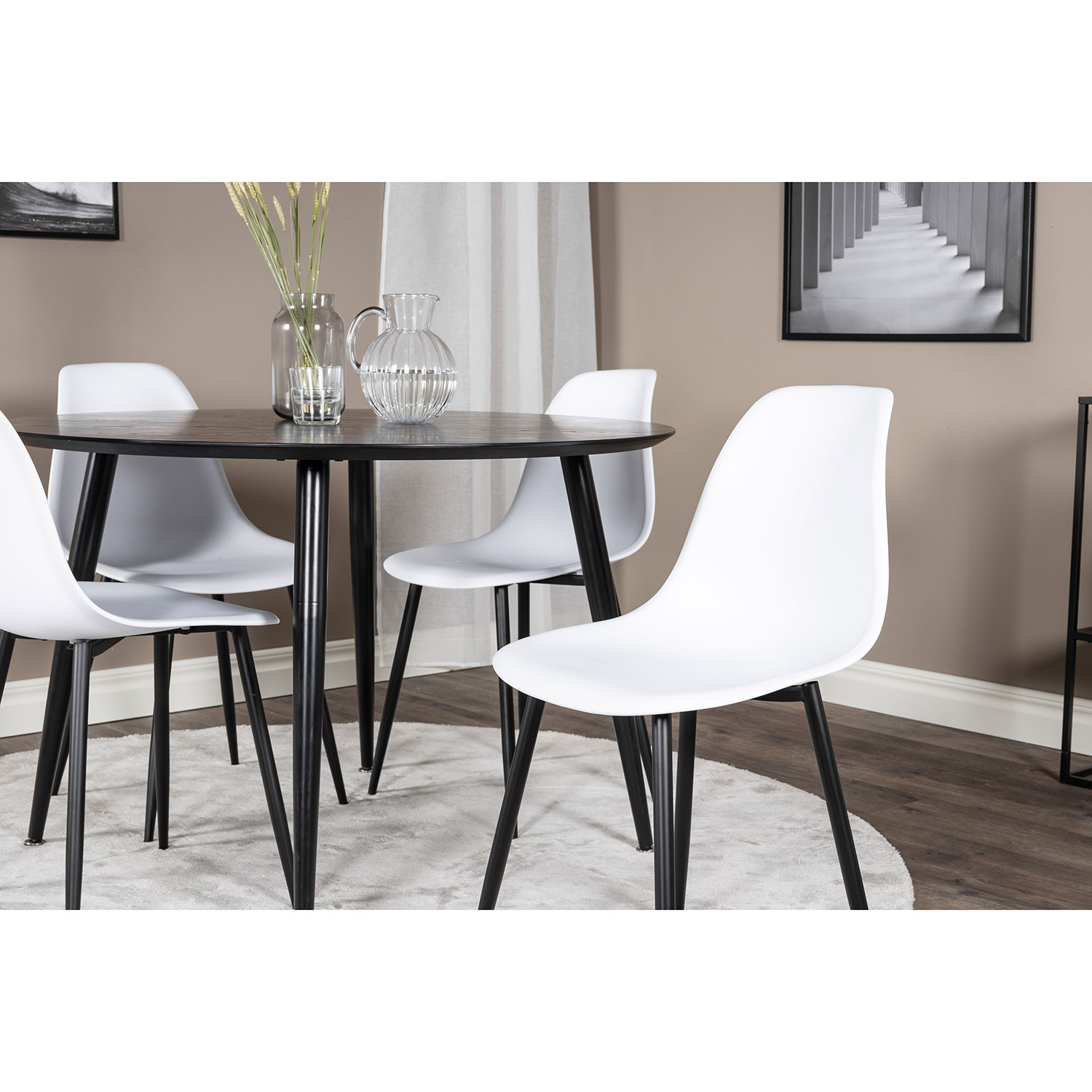 Spisegruppe Venture Home Dipp med 4 Polar Plastic Stoler