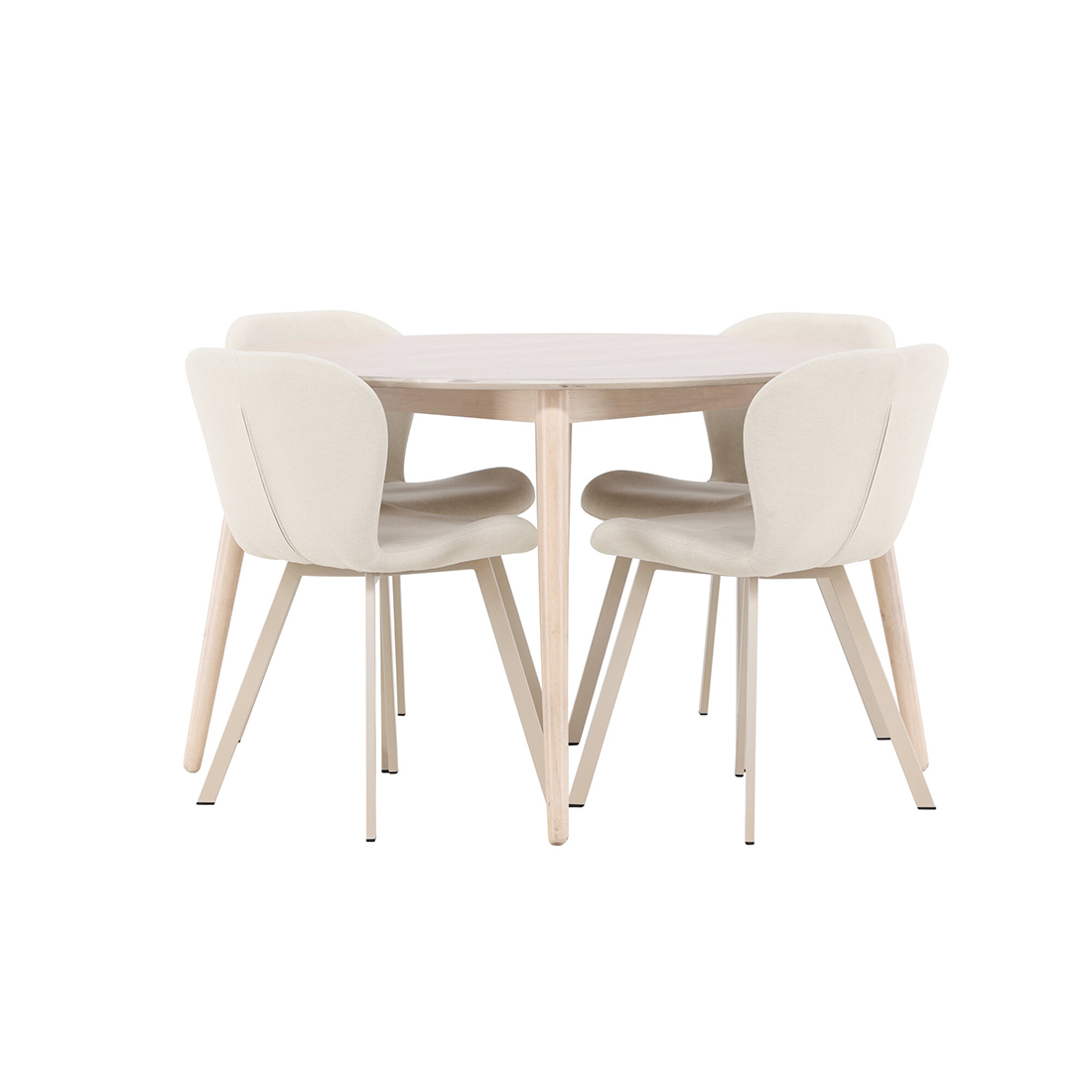 Spisegruppe Venture Home Flora Ø120 cm med 4st Lilja Spisestoler