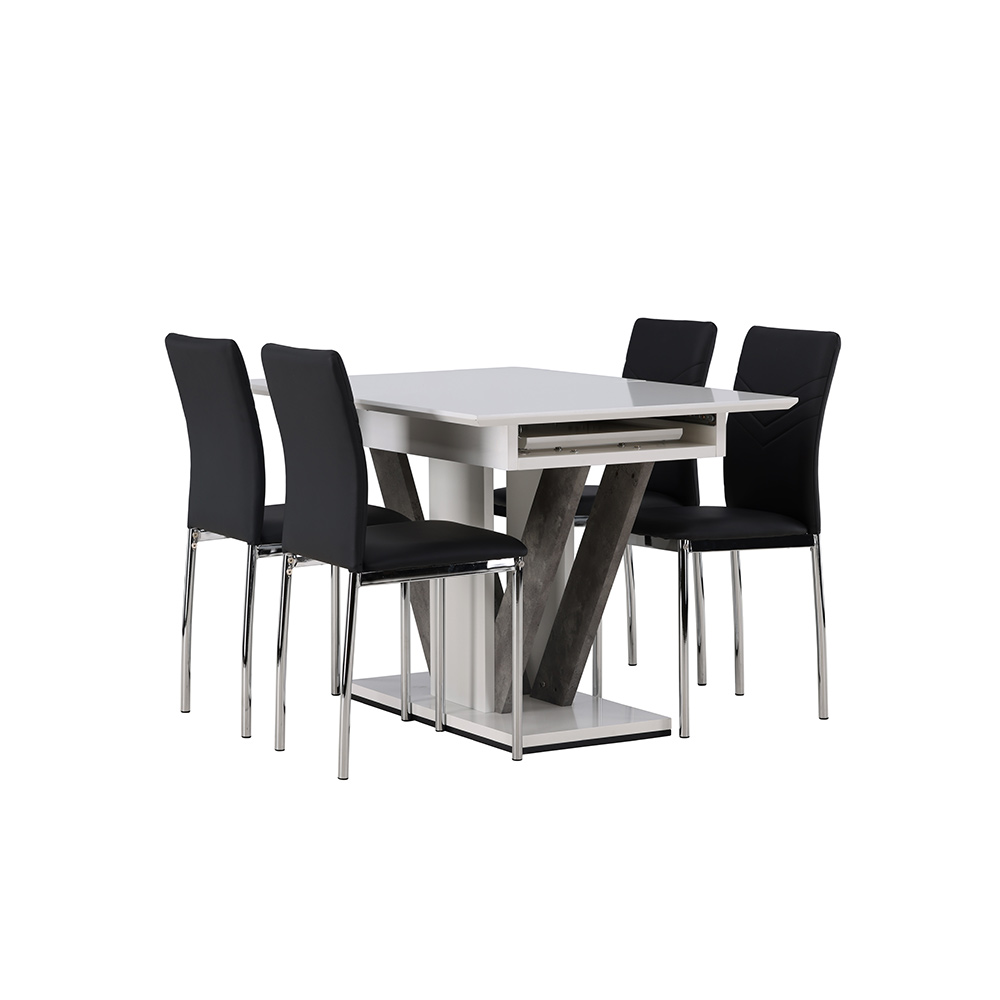 Spisegruppe Venture Home Disa med 4 Lily Stoler