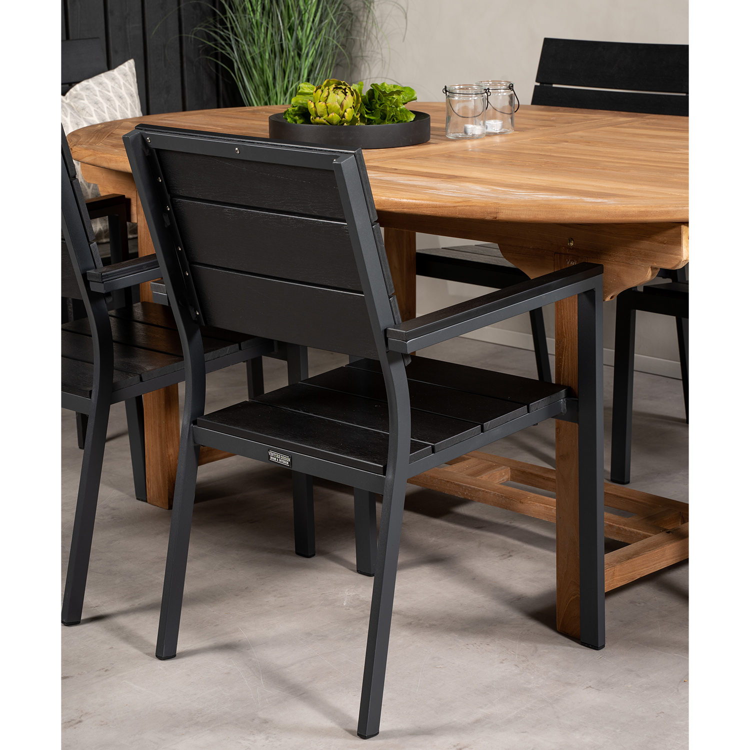 Spisegruppe Venture Home Kenya 180-240x120 Teak med 6 Levels Lenestoler
