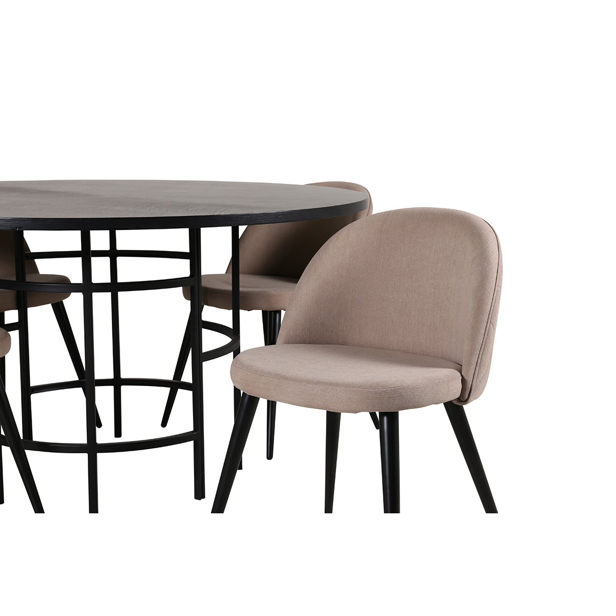Spisegruppe furniture/fashion Copenhagen Ø140 cm med 4 Velvet Stoler
