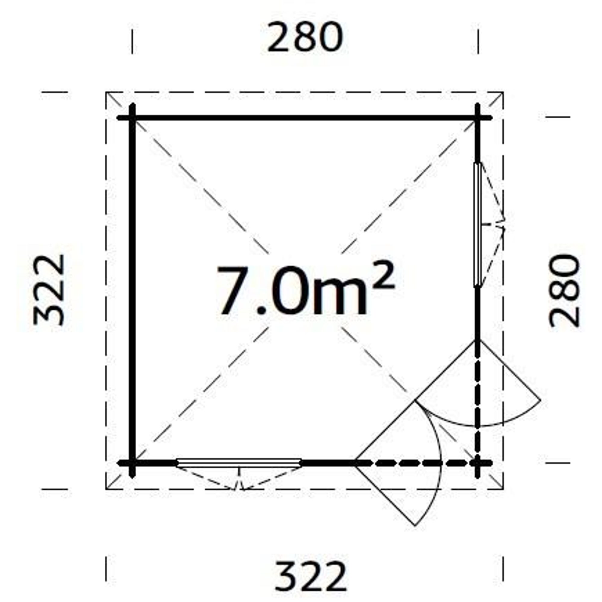 Melanie 7,8 m2 (inv. 6,8 m2) Ubehandlet