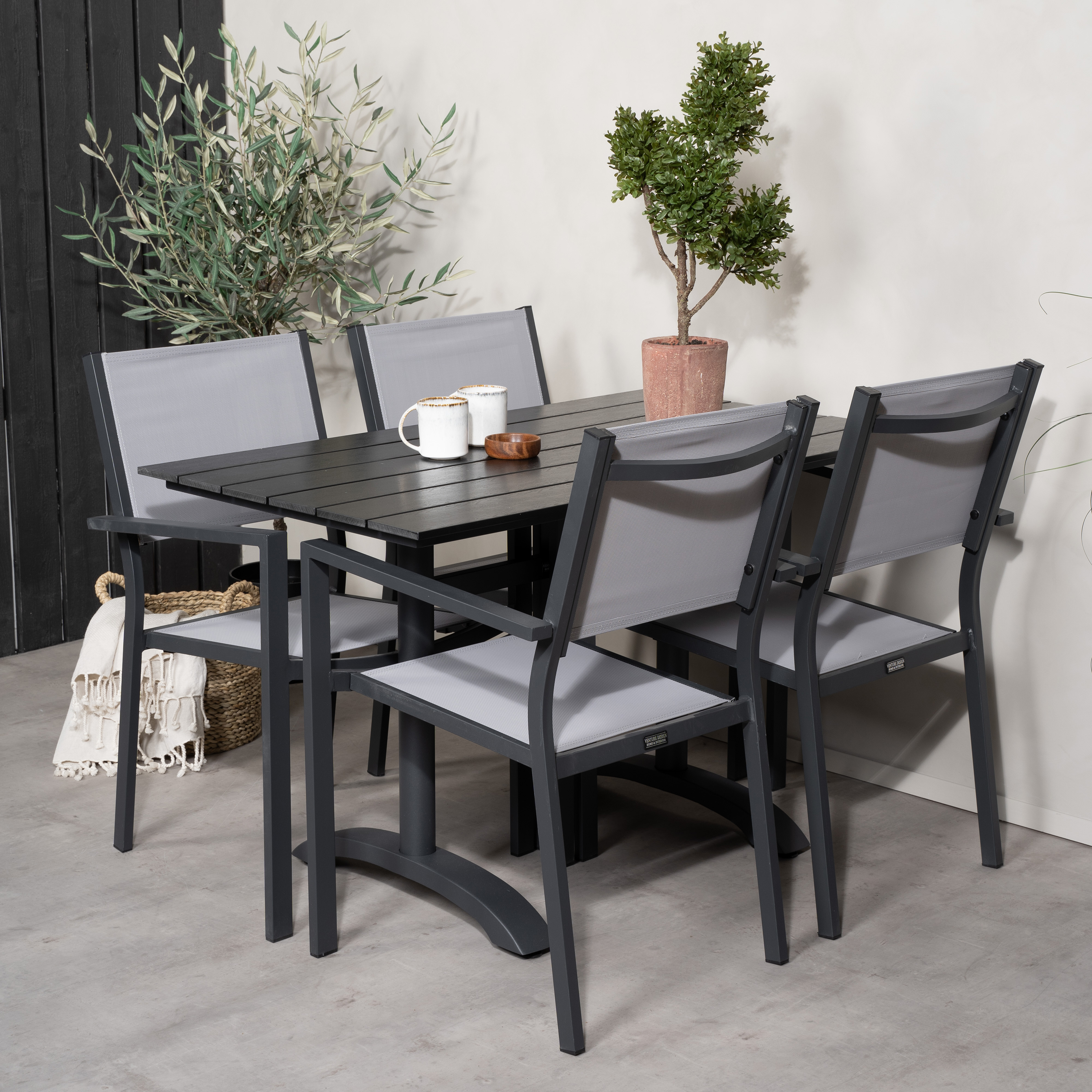 Cafégruppe Venture Home Dolly med 4 Copacabana Spisestoler