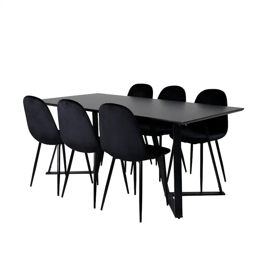 Spisegruppe Venture Home Marina med 6 Polar Velvet Stoler
