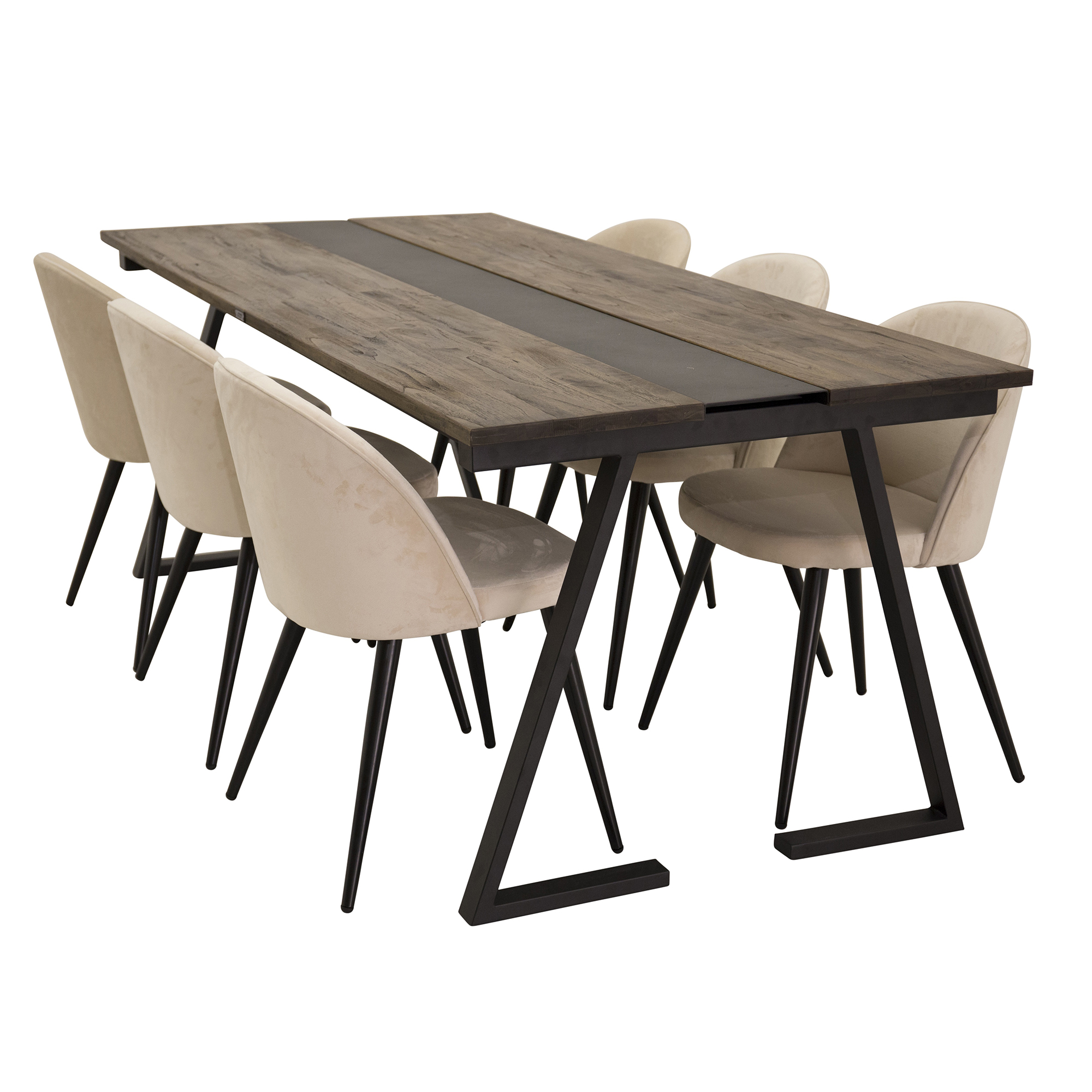 Spisegruppe Venture Home Jane med 6 Valentina Stoler