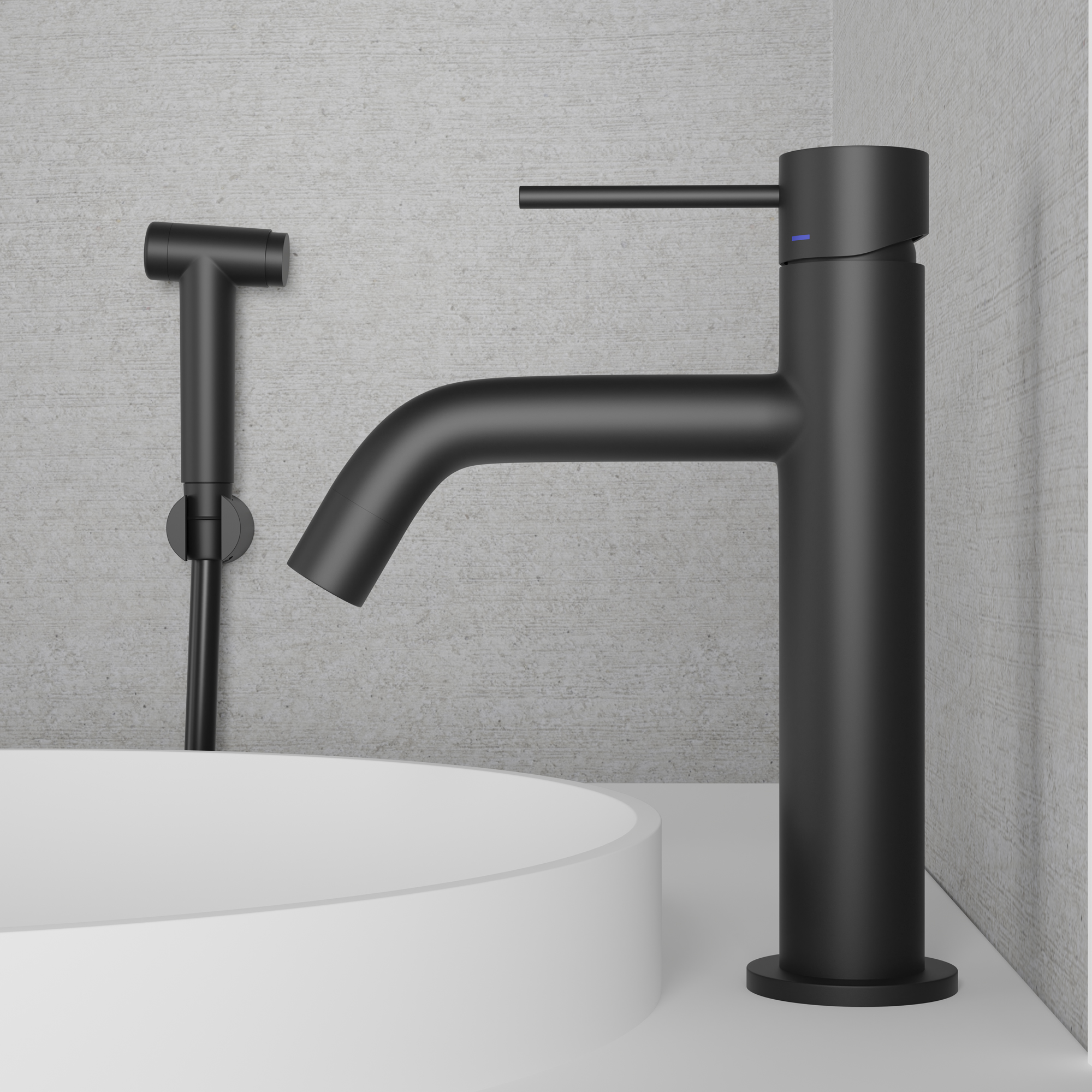 Tv&auml;ttst&auml;llsblandare Scandtap Steel Voyage Medium med Sidodusch