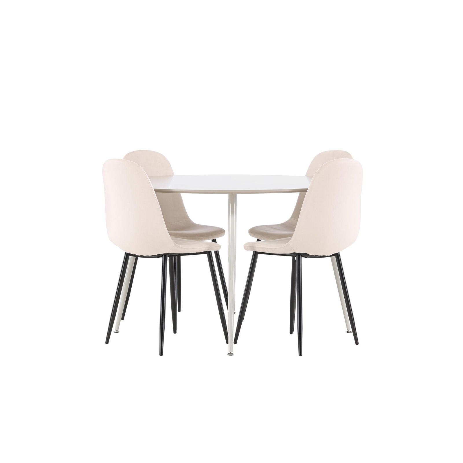 Spisegruppe Venture Home Plaza Ø120 med 4 stk Polar Stoler Fløyel