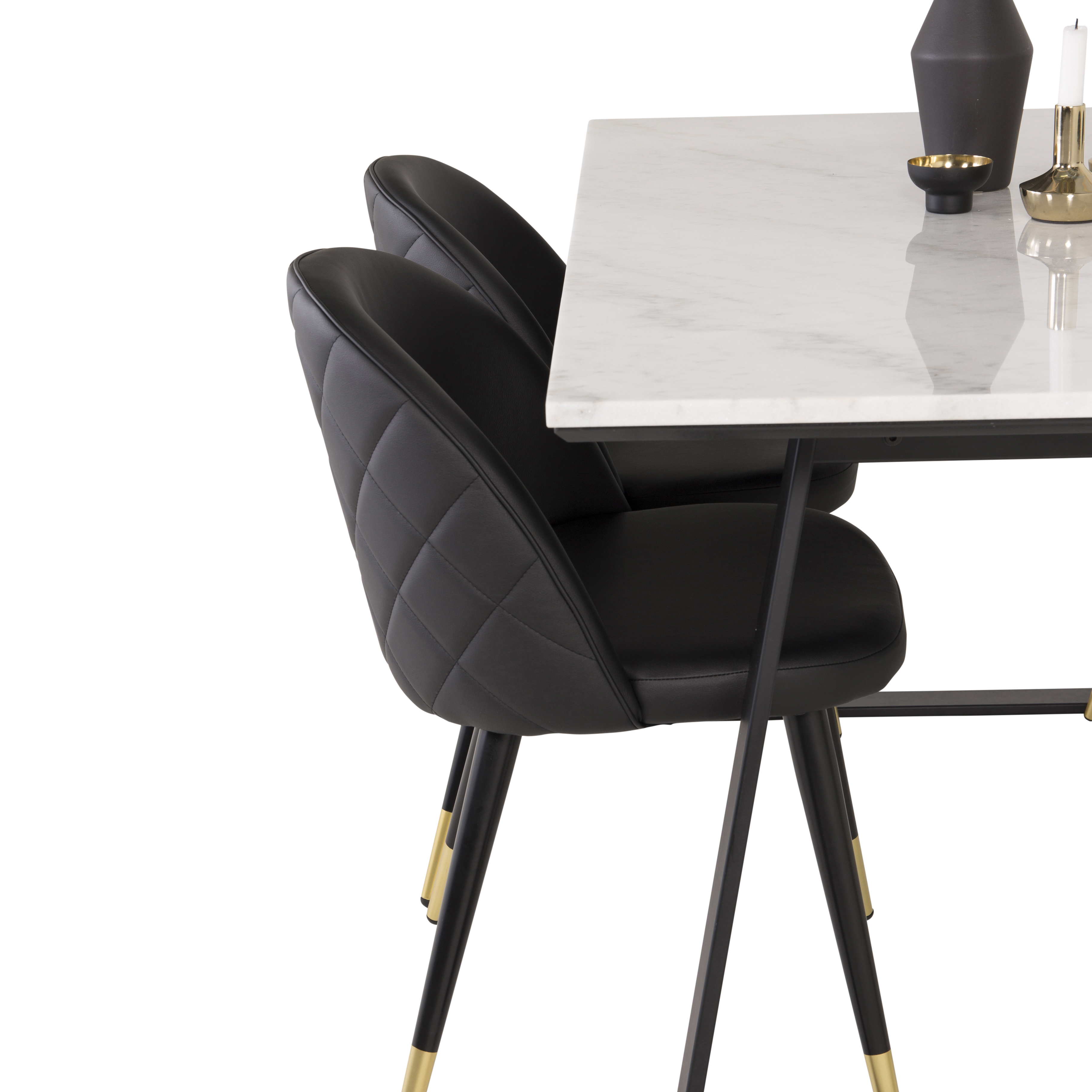 Spisegruppe Venture Home Estelle 140 med 4 Valentina Stoler Lær