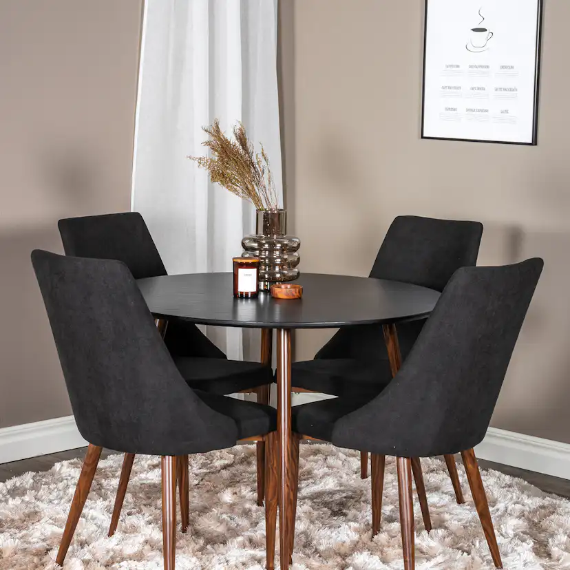 Spisegruppe Venture Home Plake1 med 4 Laura Stoler Polyester Rundt