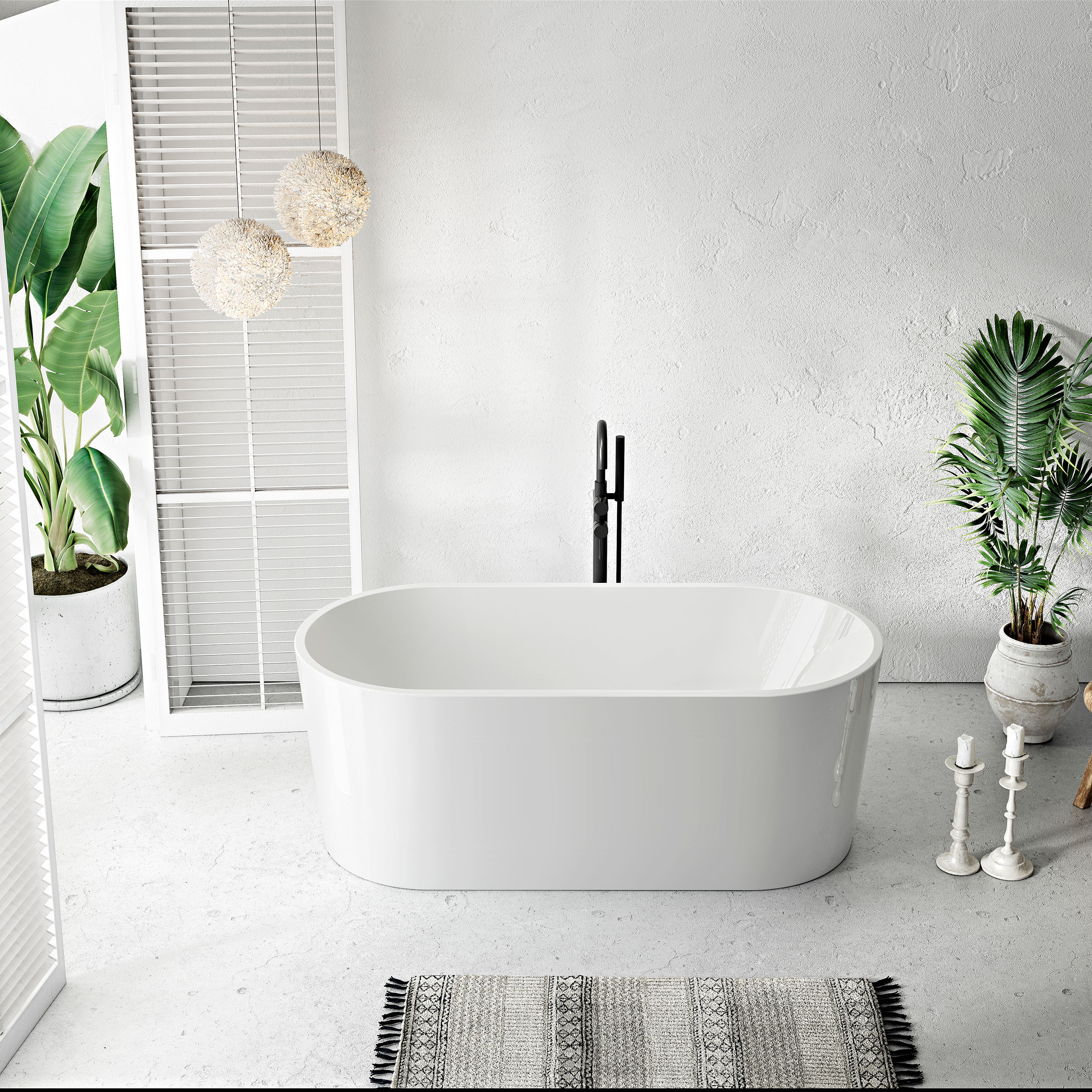 Badkar Bathlife Fridsam Fristående Rund Vit