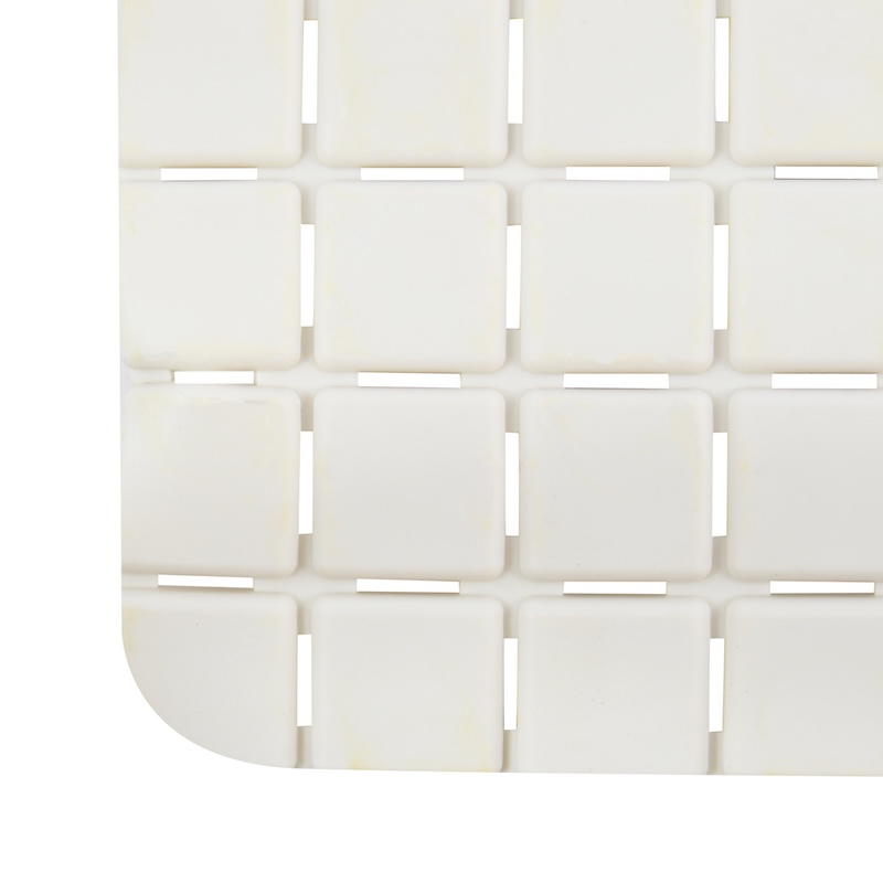 Halkskyddsmatta Spirella Quadro Premium Vit, 76x36 cm