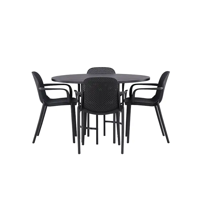 Spisegruppe Venture Home Copenhagen Ø 115 cm med 4 Baltimore Stoler