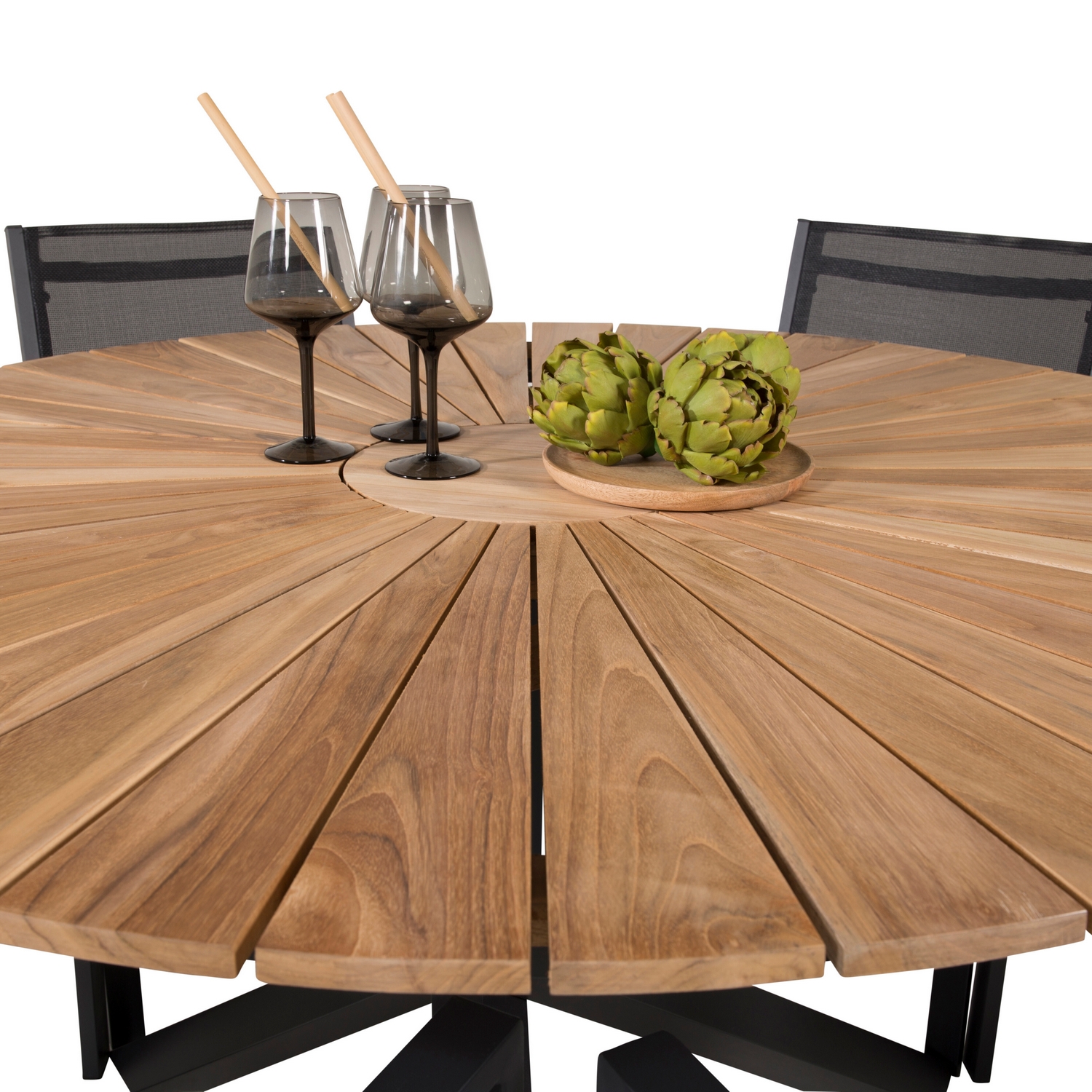 Mexico matbord ø140 - svart / teak Sort/Teak