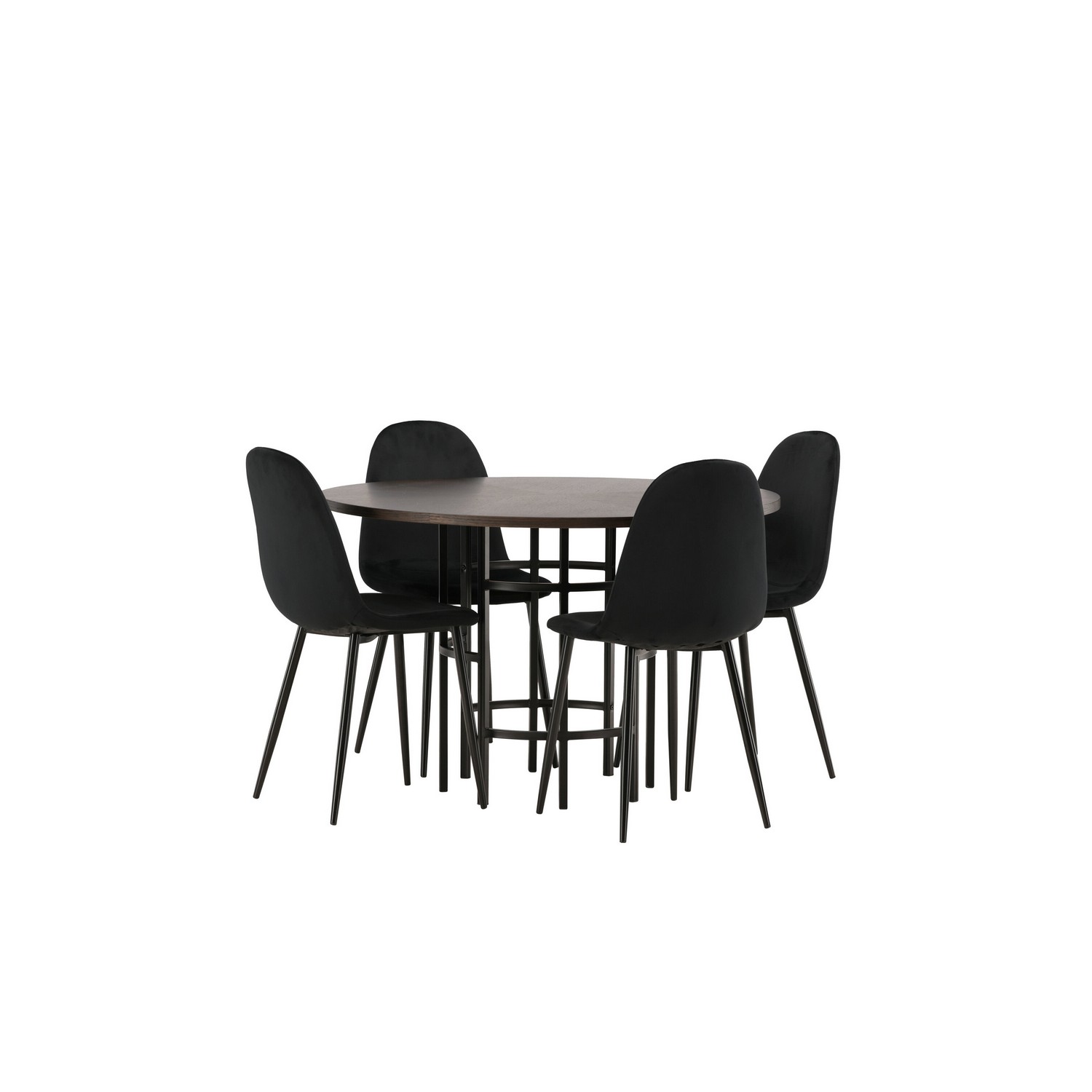 Spisegruppe Venture Home Copenhagen med 4 Polar Stoler Fløyel