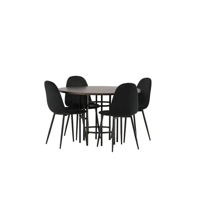 Spisegruppe Venture Home Copenhagen med 4 Polar Stoler Fløyel