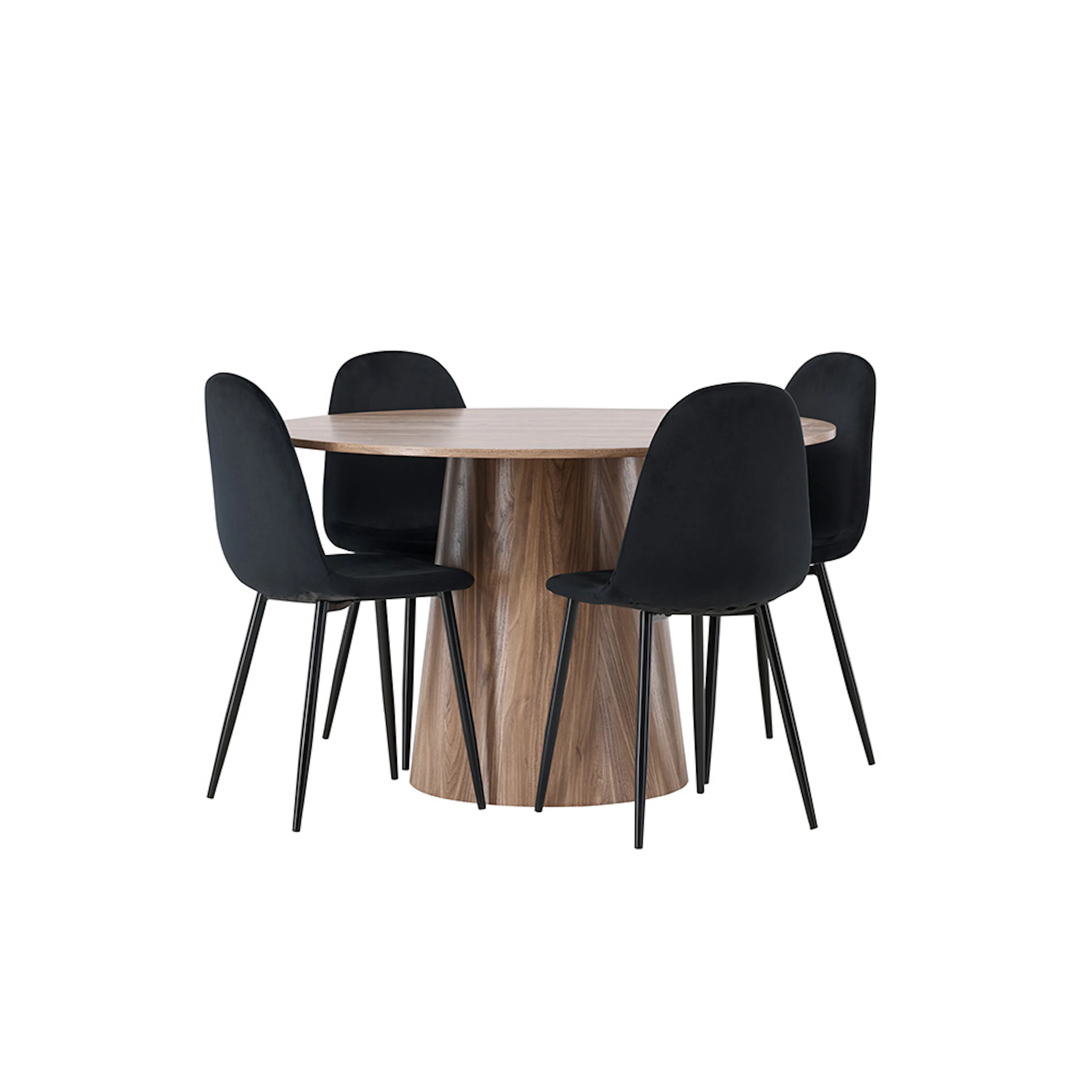 Spisegruppe Venture Home Lanzo med 4 Polar Fløyel Stoler