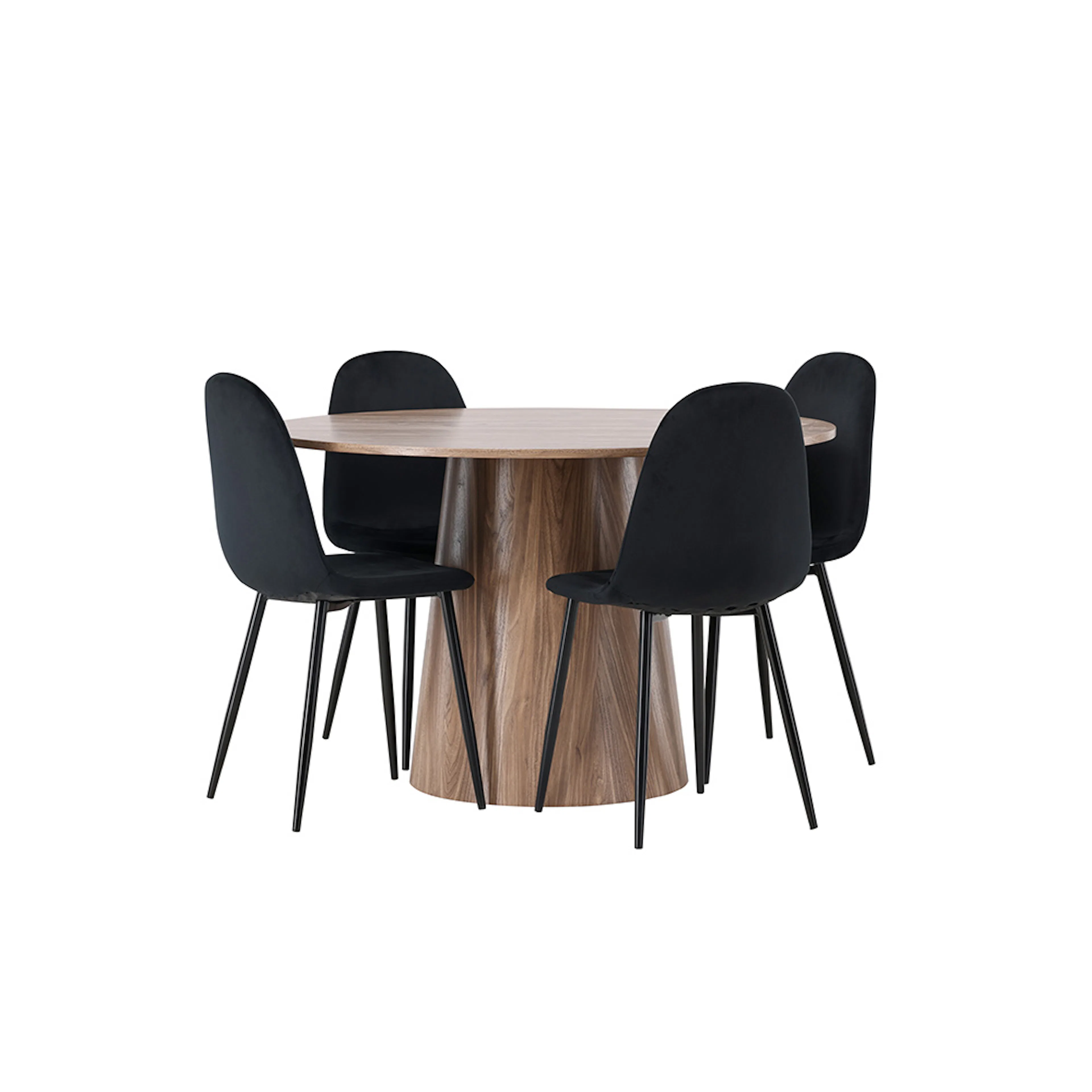 Spisegruppe Venture Home Lanzo med 4 Polar Fløyel Stoler