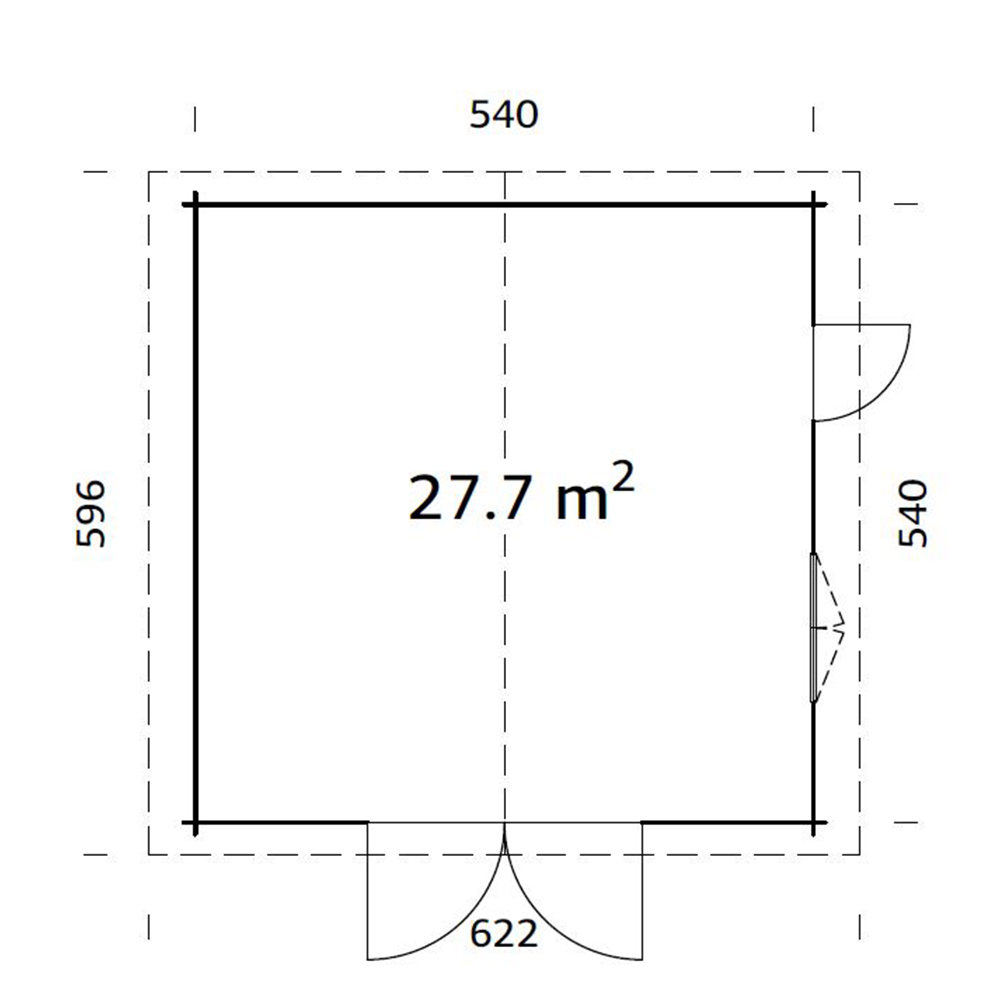 Garasjebod Palmako Roger 27,7 m2 Dobbel Treport