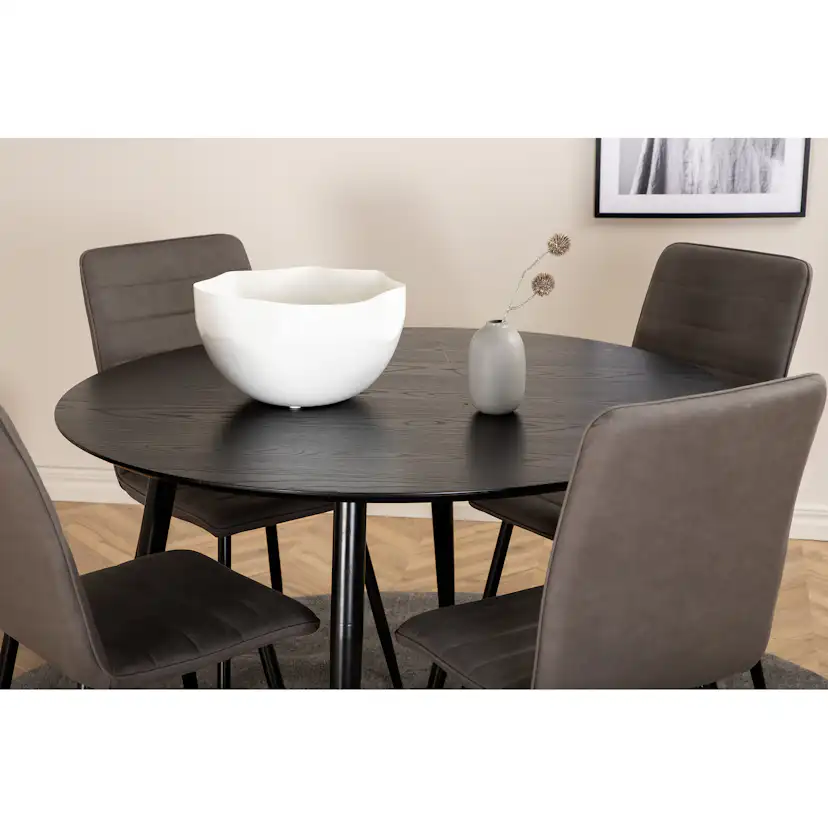 Spisegruppe Venture Home Dipp Ø115 cm med 4 Windu Stoler