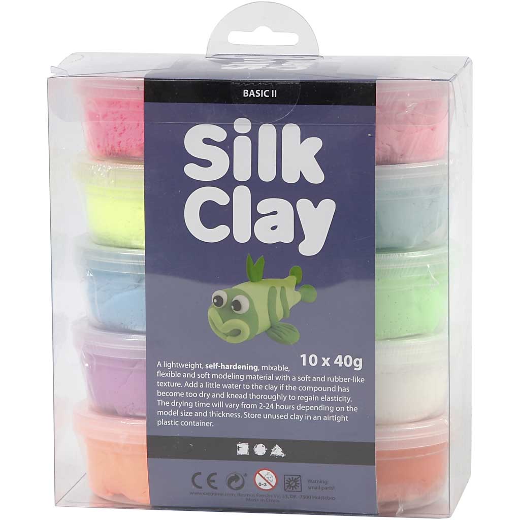 Silk Clay Creativ Company Ass Farger Nr Basic 2 10x40 g/1 Pk