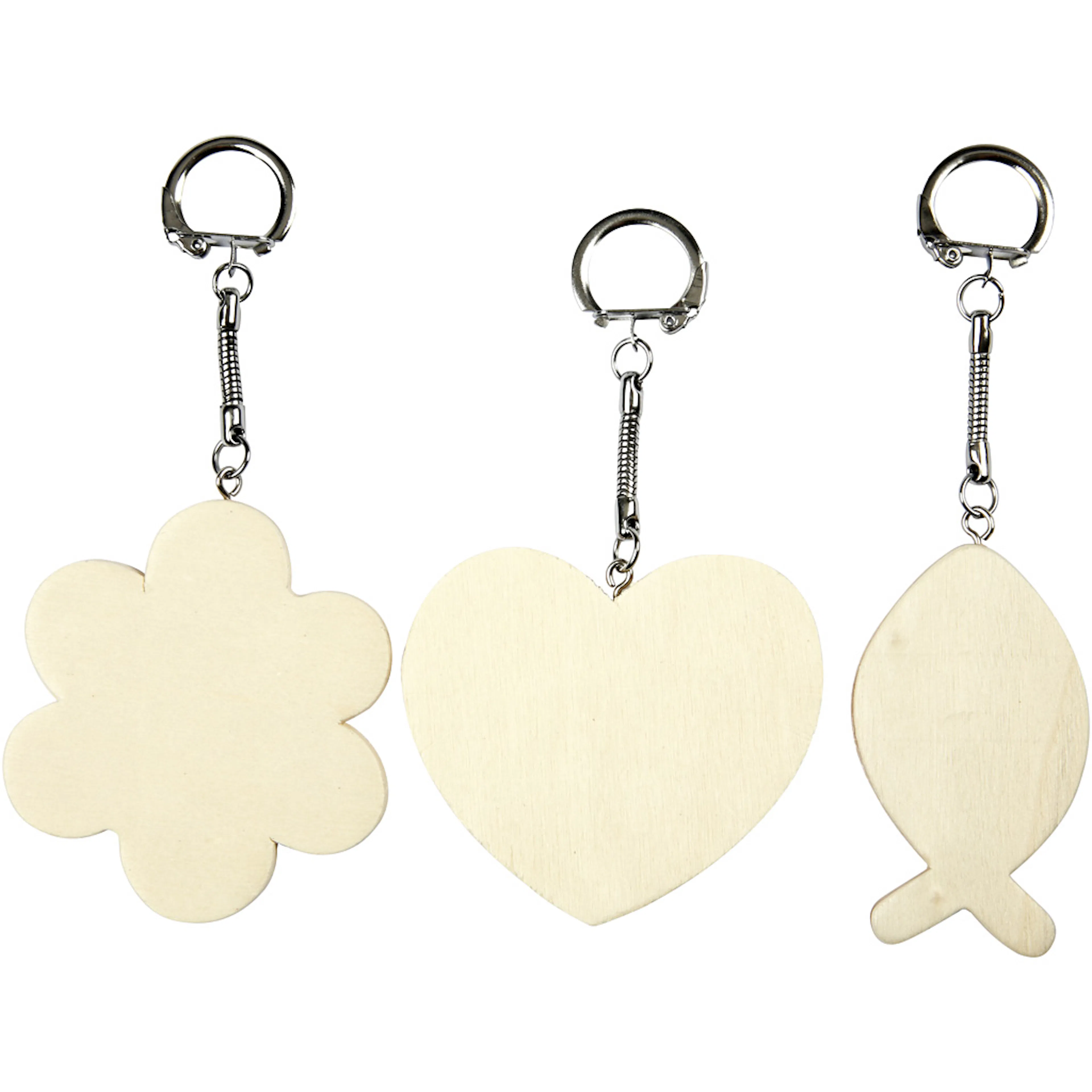 Nøkkelring Creativ Company med Treskilt Str 6-7 cm 1 Pk