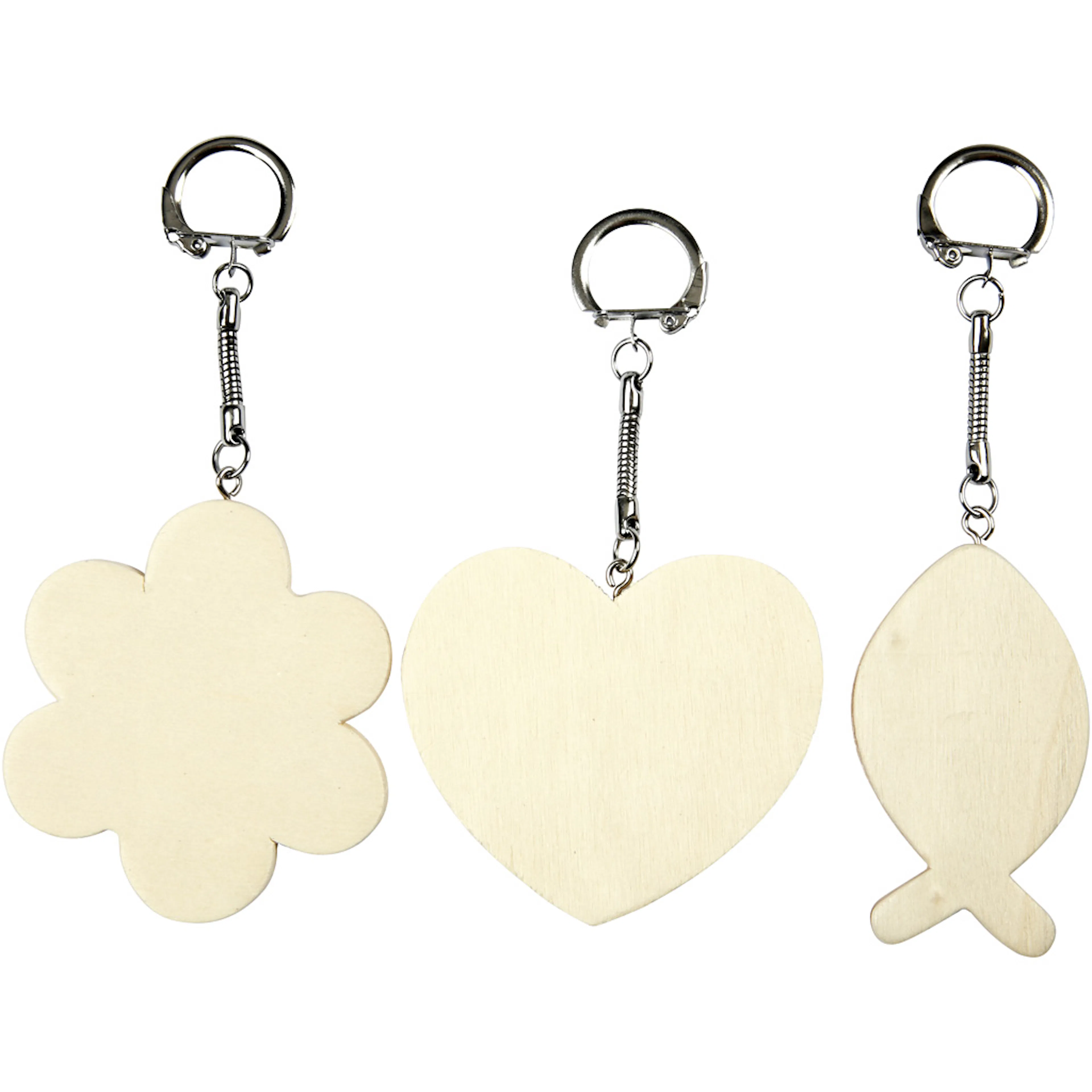 Nøkkelring Creativ Company med Treskilt Str 6-7 cm 1 Pk