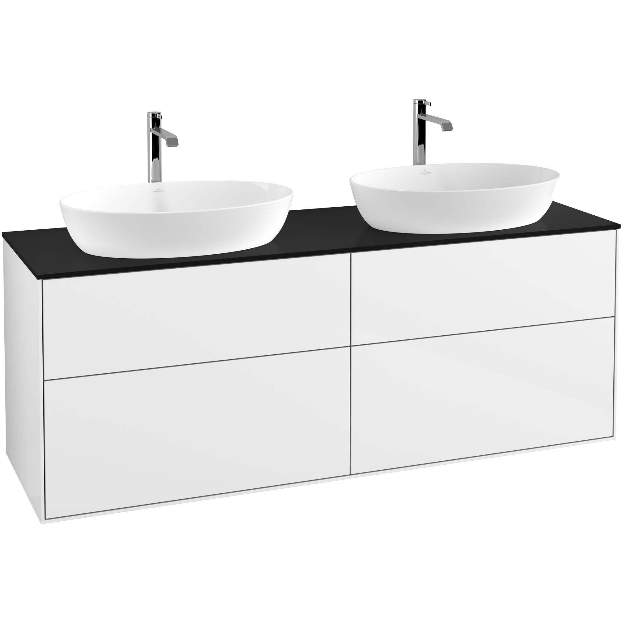 Tvättställsskåp Villeroy & Boch Finion med 4 Lådor och Bänkskiva för Två Fristående Tvättställ från Artis & Collaro | badrum - badrumsmobler - tvattstallsskap-och-kommod | KakelKungen
