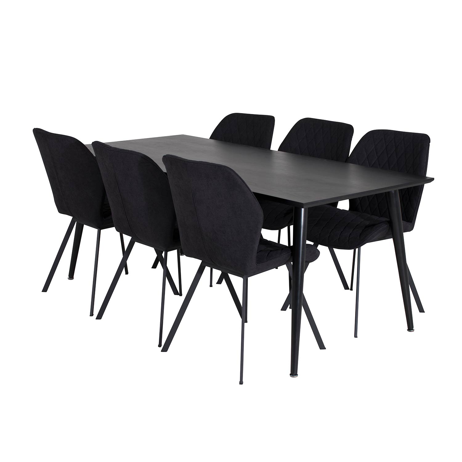 DippTable -Black Veneer+Gemma Chair-Black _6 Sort/Sort